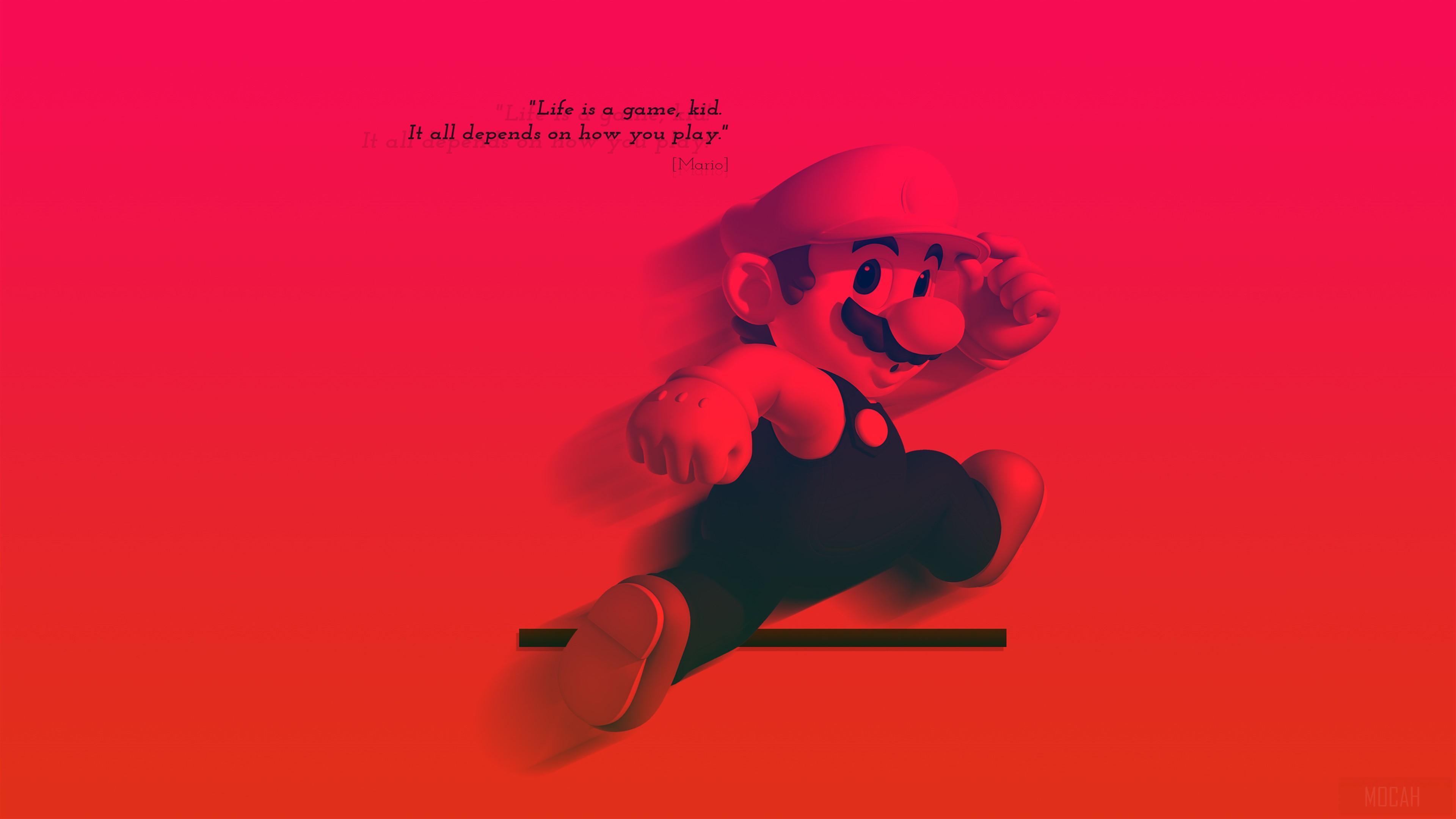 HD wallpaper, Life Is A Game Mario 4K