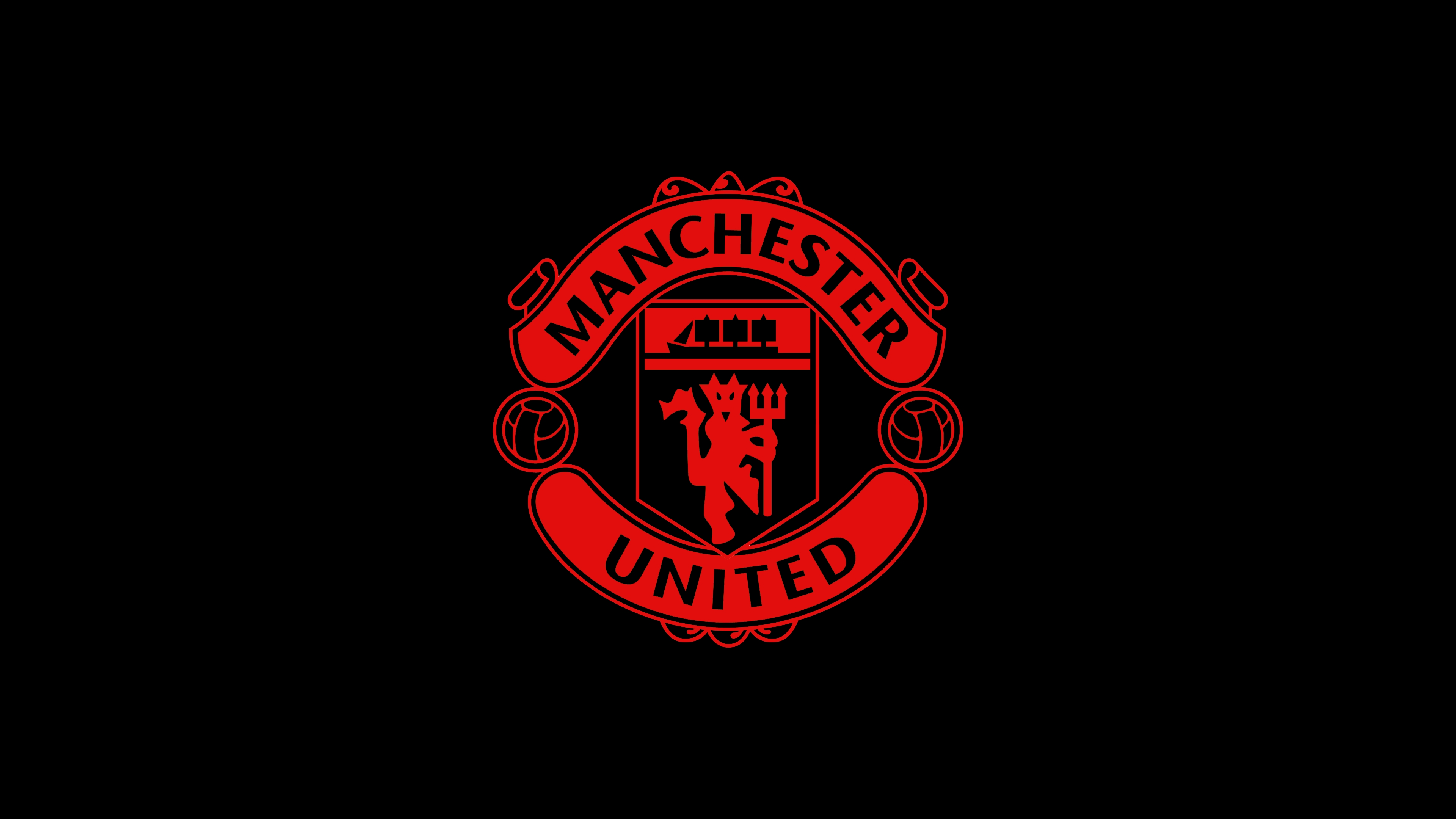 HD wallpaper, Manchester United, Logo, Black Background