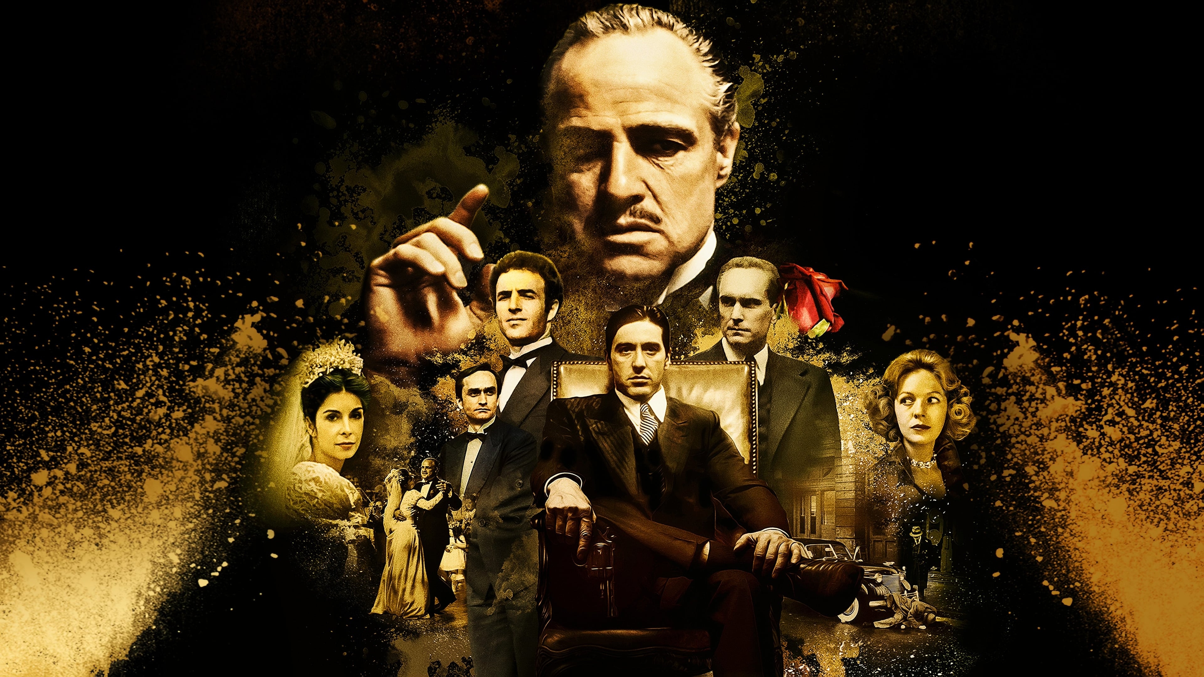 HD wallpaper, Movie Poster, The Godfather, Vito Corleone, Al Pacino, Marlon Brando, Michael Corleone