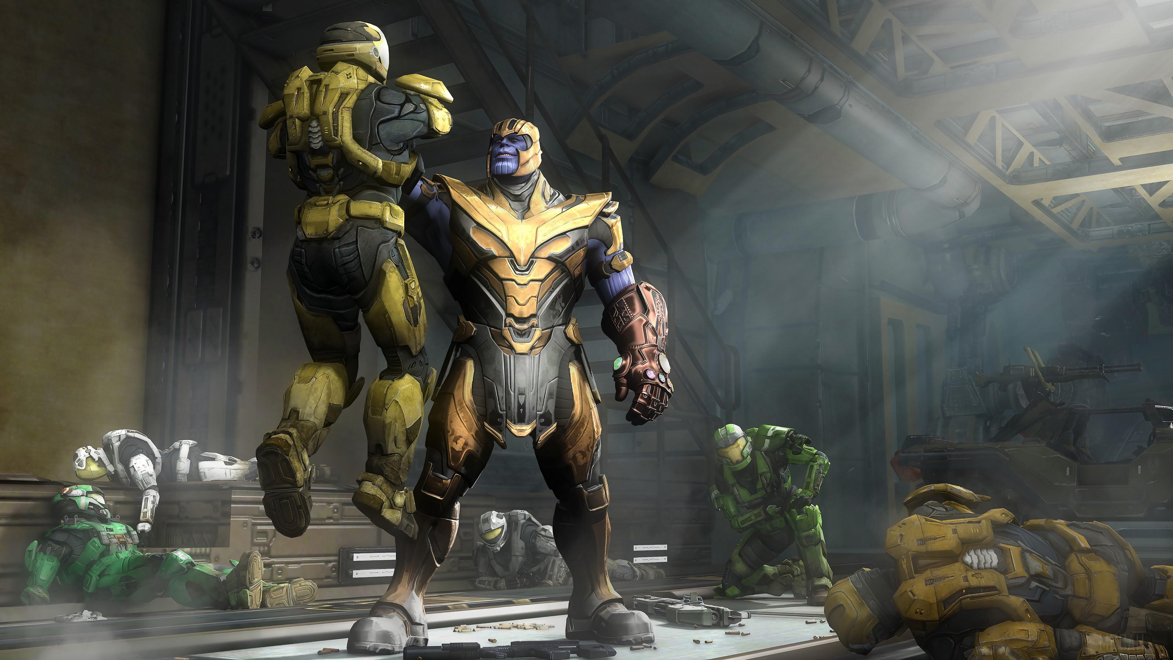 HD wallpaper, Marvel Thanos And Halo Spartan 4K