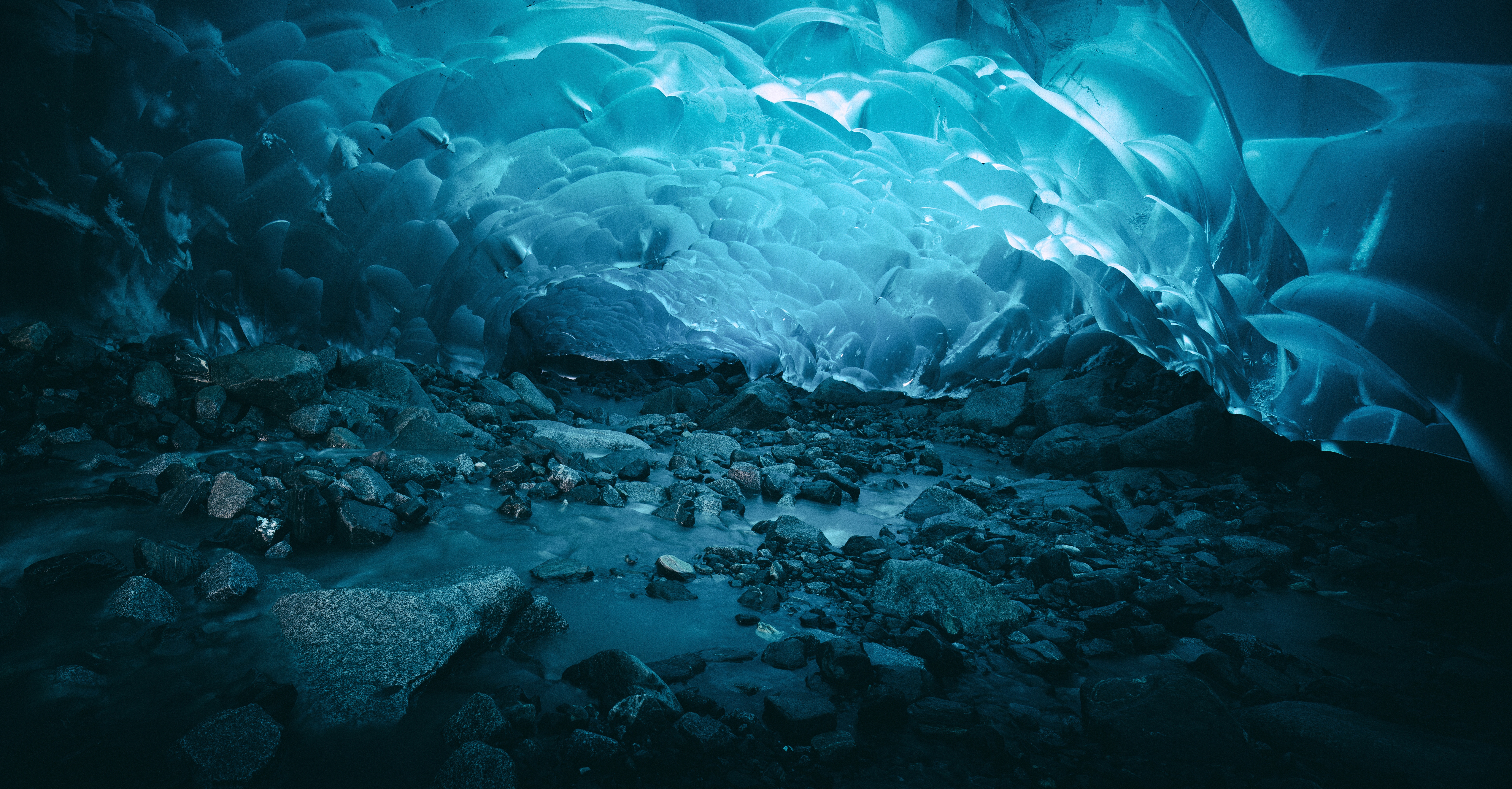 HD wallpaper, 8K, Frozen, Underwater, Alaska, Mendenhall Glacier, 5K, Glacier, Ice Caves, Turquoise