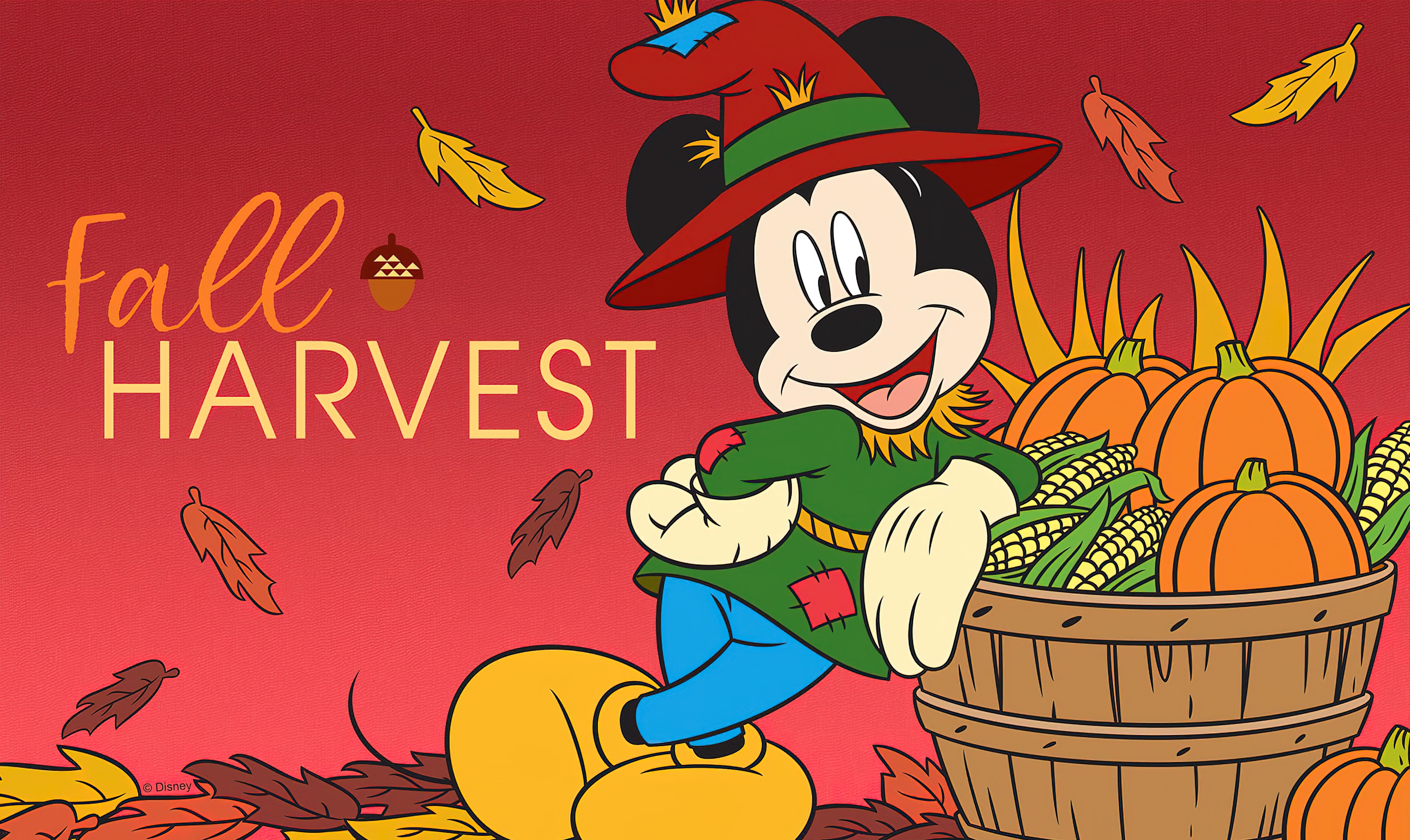 HD wallpaper, Harvest, Thanksgiving, Fall, Mickey Mouse