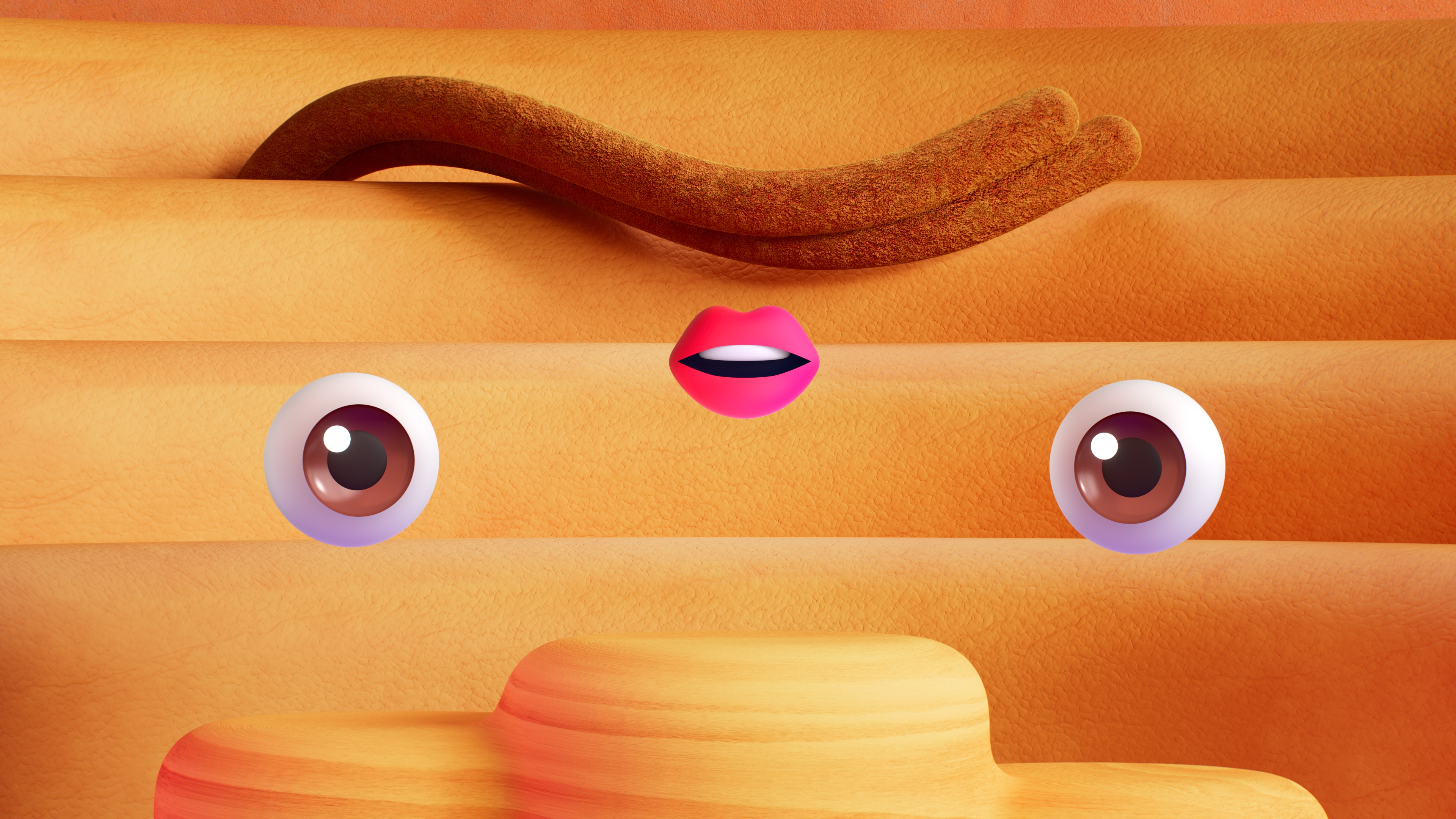 HD wallpaper, Microsoft Design, Pink Lips, Eyes, Emoji