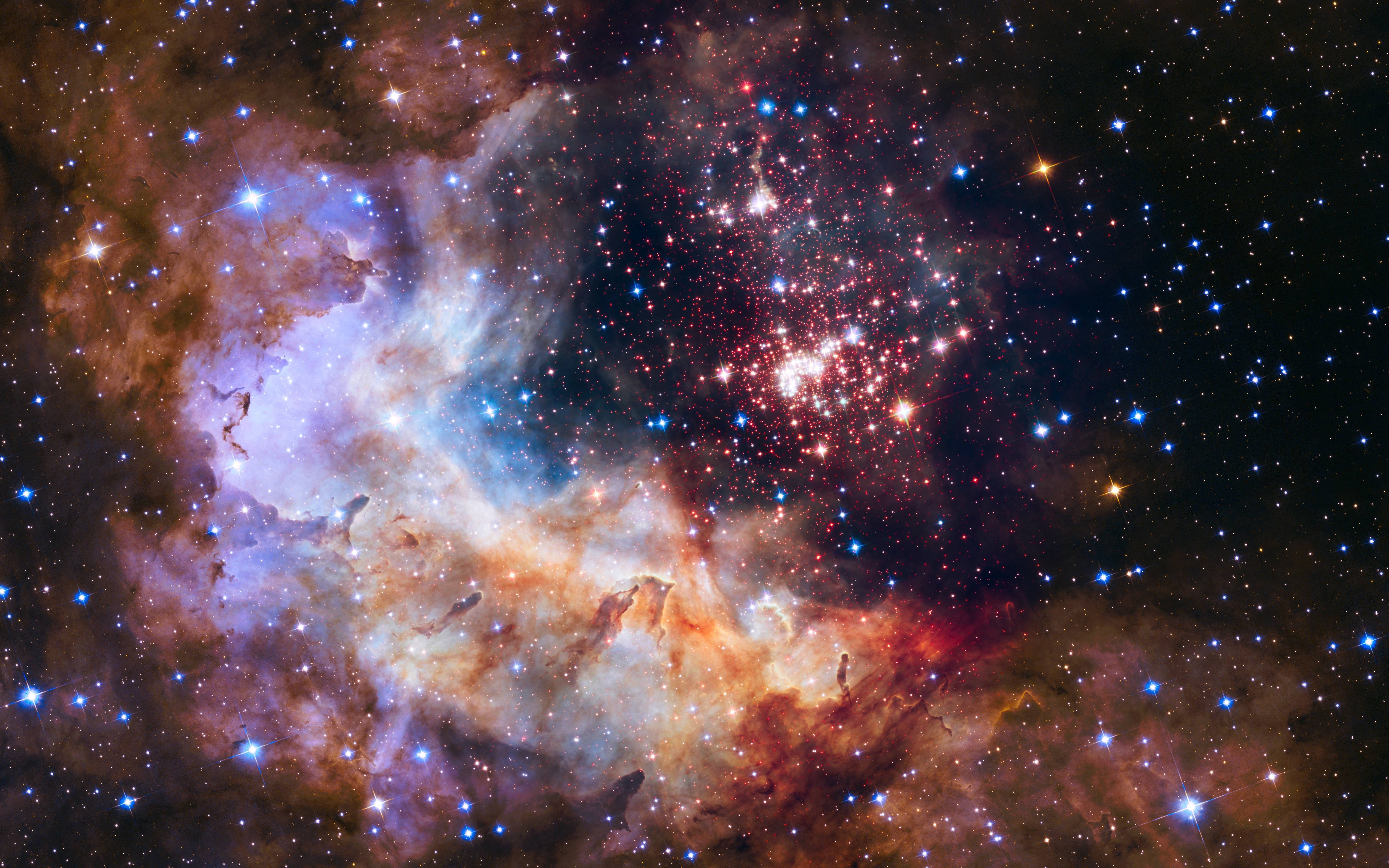 HD wallpaper, Constellation, Astronomy, 5K, Star Cluster, Celestial Fireworks, Westerlund 2, Galaxy, Milky Way, Burning Stars