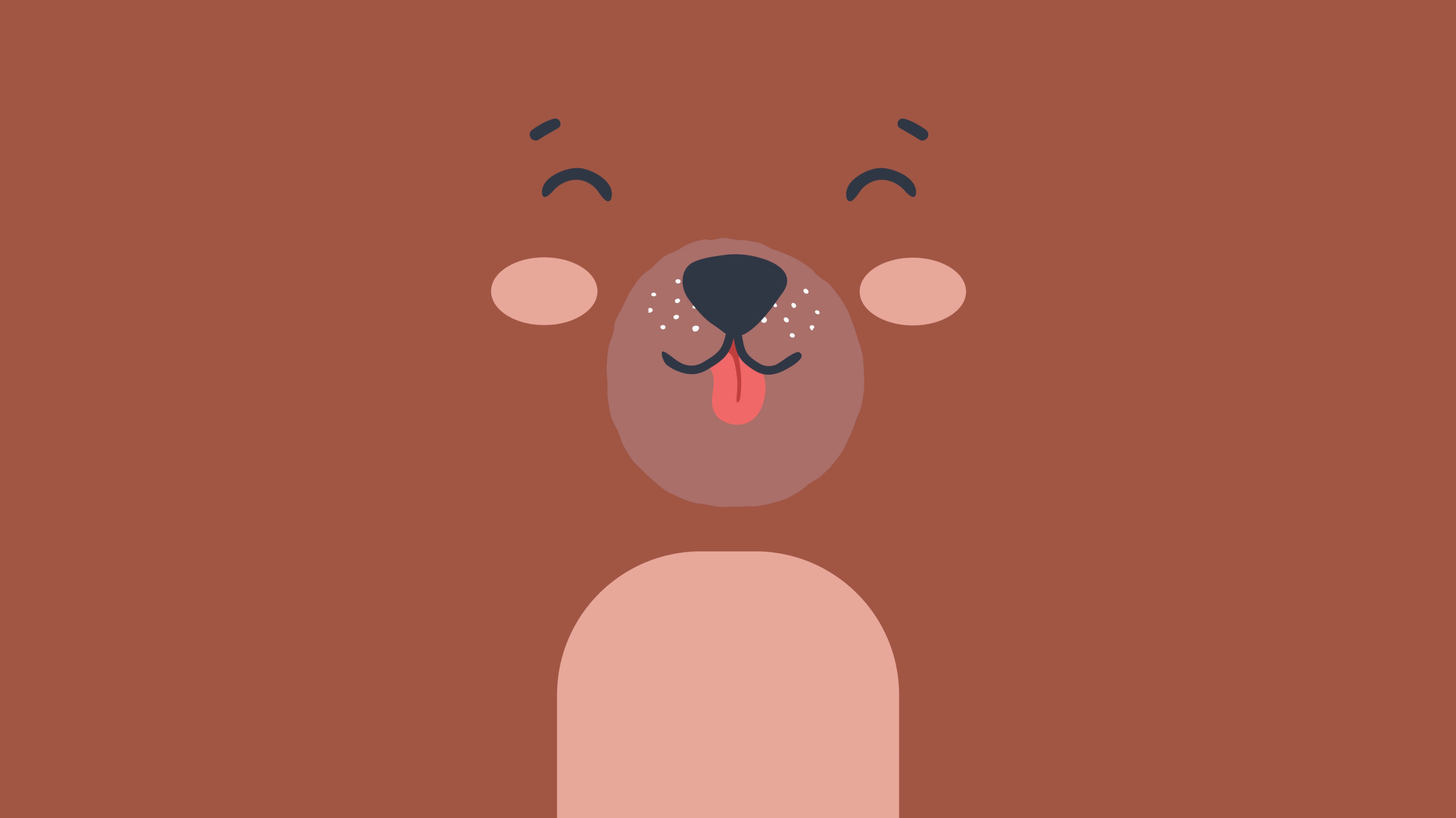 HD wallpaper, Brown Background, Brown Aesthetic, Cute Costume, Cartoon, Kawaii Bear, Minimalist, 5K, Cute Bear, Smiley Bear
