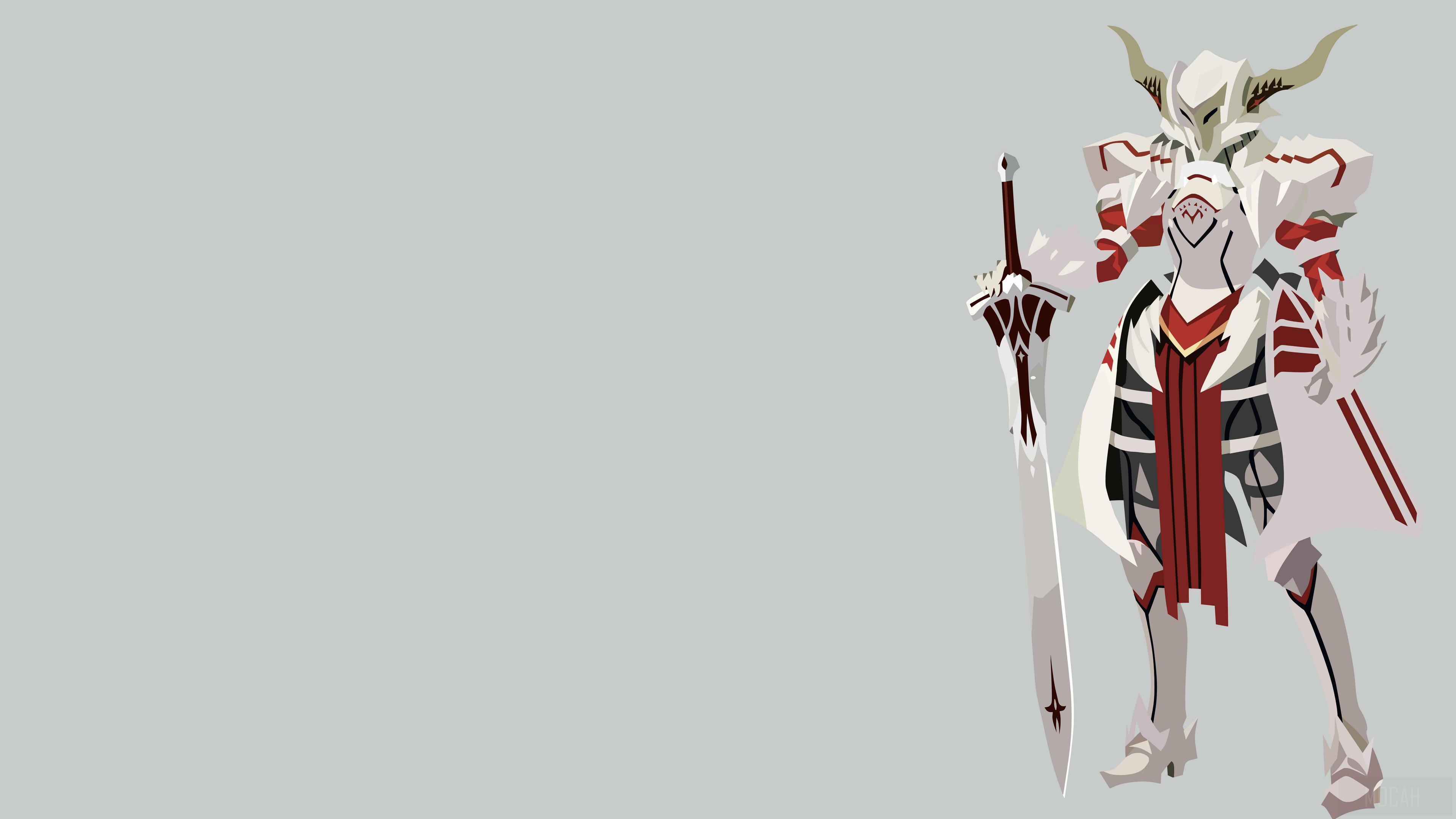 HD wallpaper, Helmet, Mordred, Minimalist, Girl, Saber Of Red, Weapon 4K, Armor