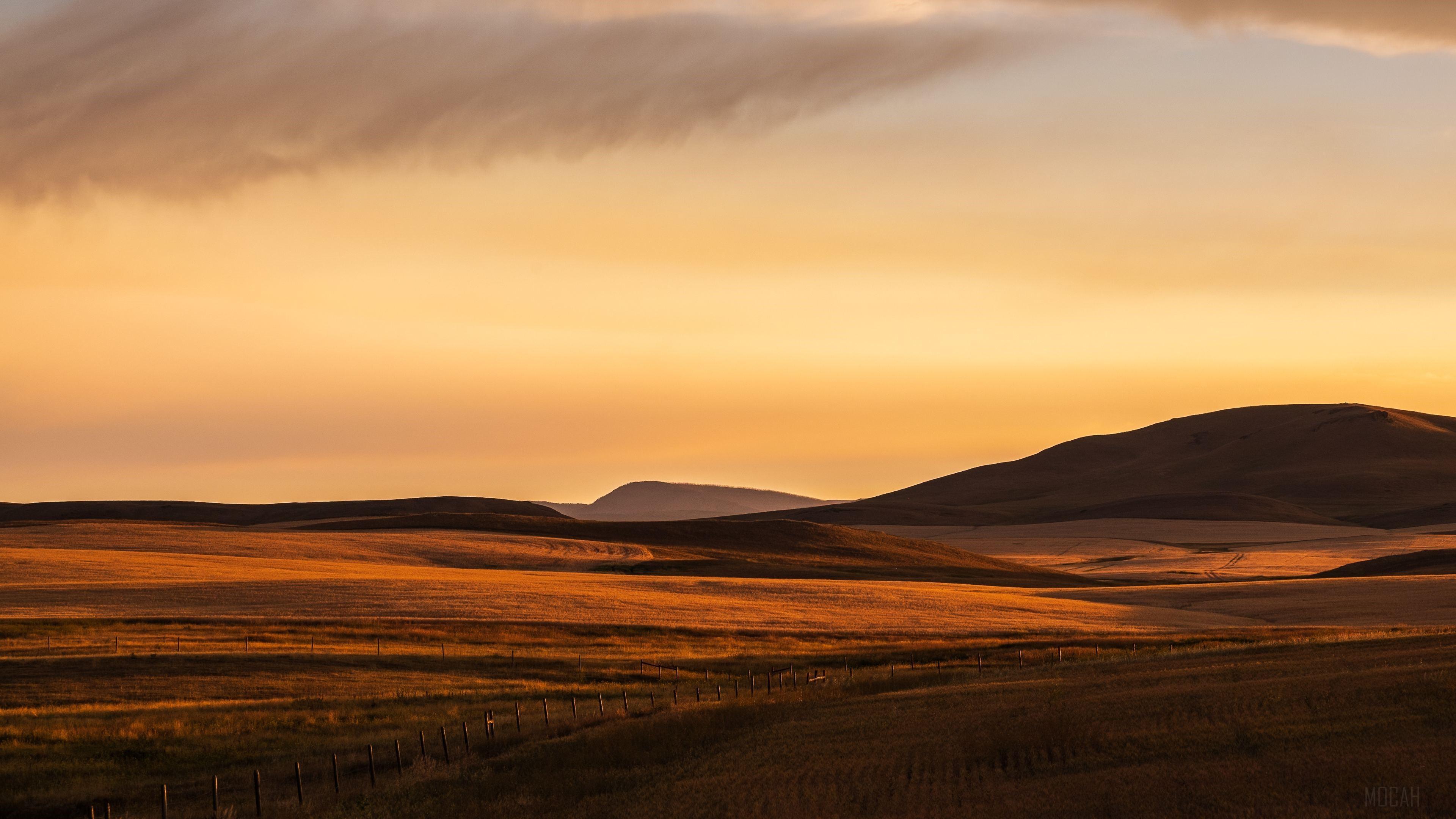 HD wallpaper, Montana Prairie Montana Plain Evening Light Fuji Color Montana Sunset 4K