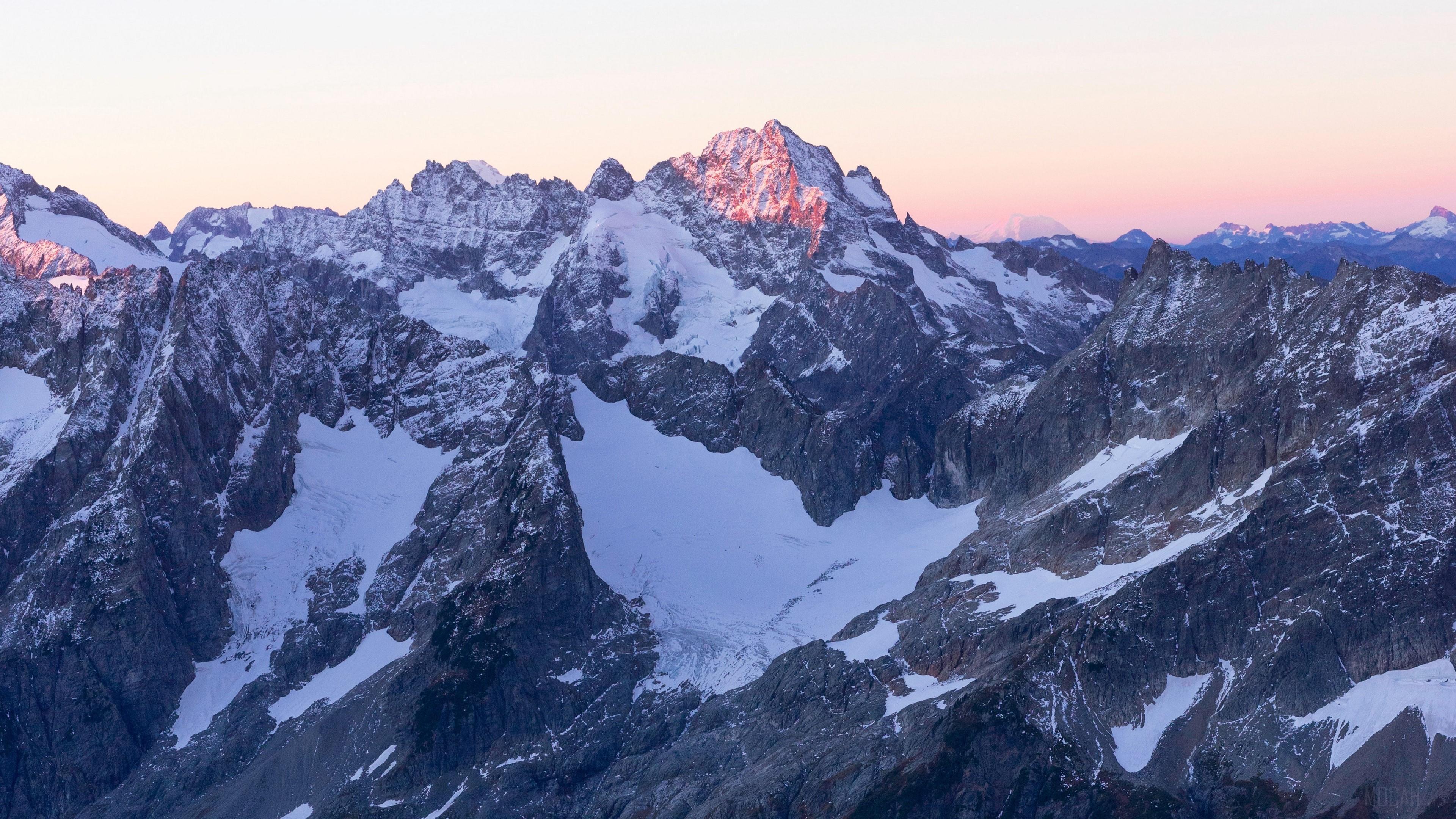 HD wallpaper, Peaks, Sky 4K, Mountains, Snowy