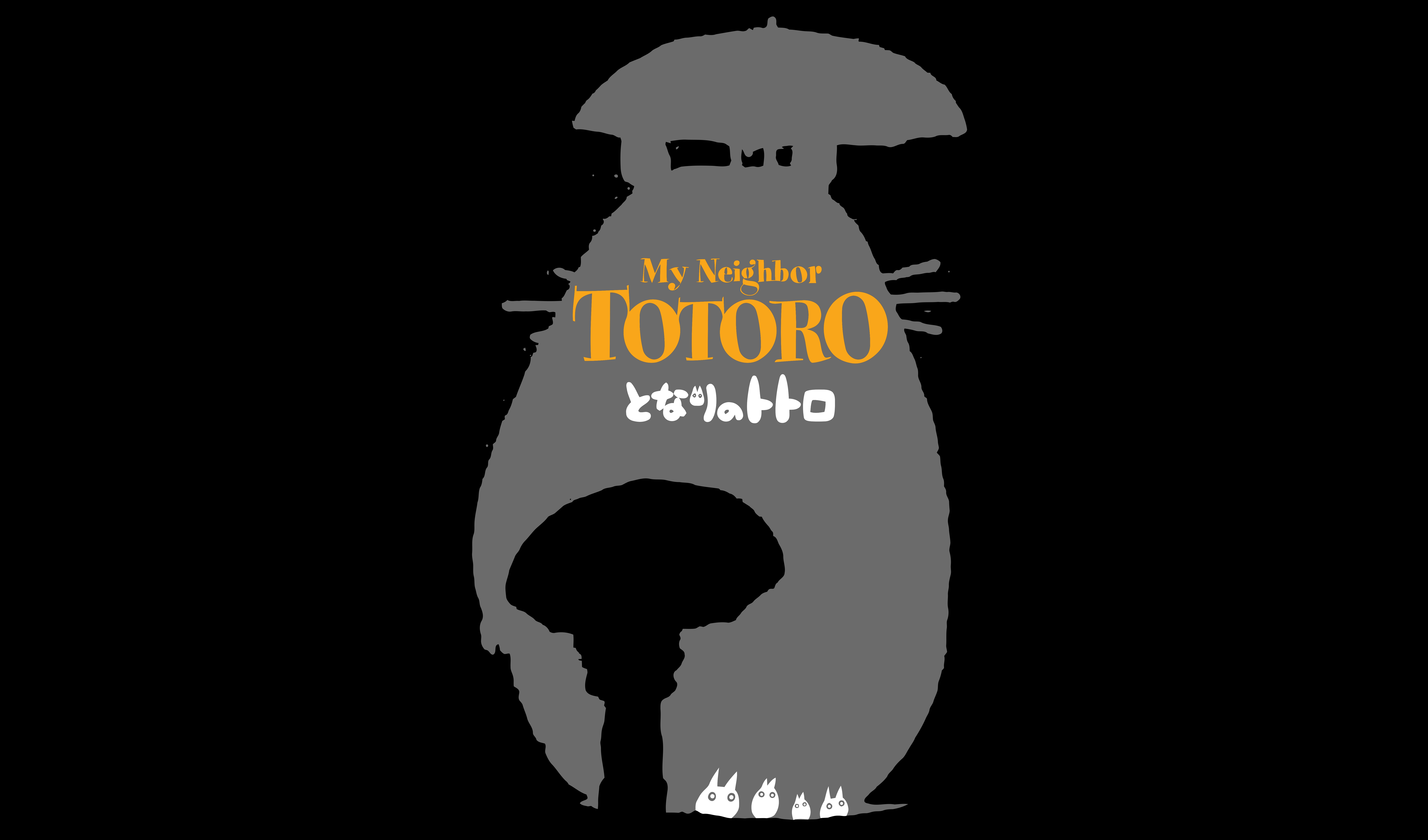 HD wallpaper, Black Background, 8K, My Neighbor Totoro, Studio Ghibli, 5K
