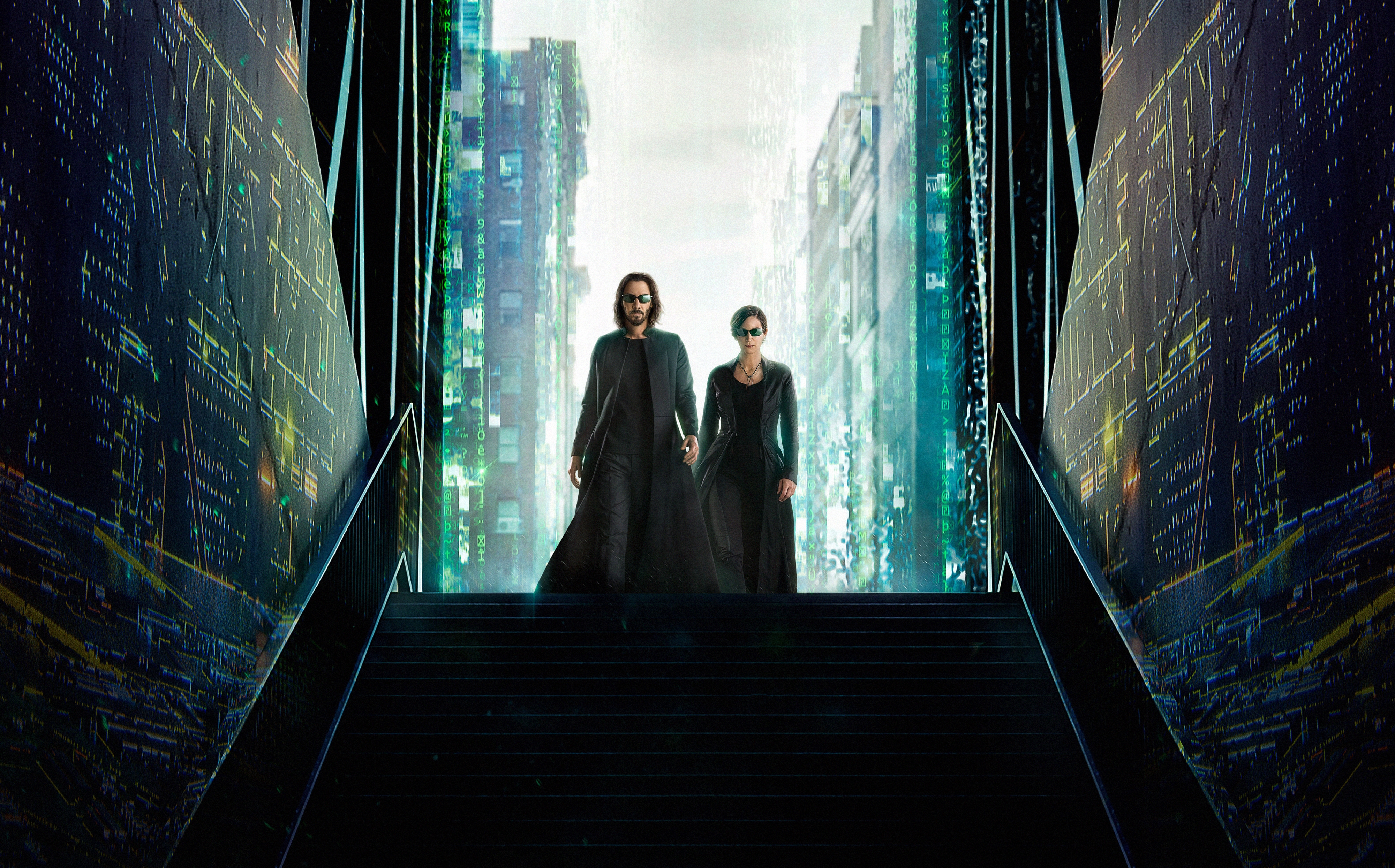 HD wallpaper, Neo, Trinity, Carrie Anne Moss, The Matrix Resurrections, 2021 Movies, Keanu Reeves