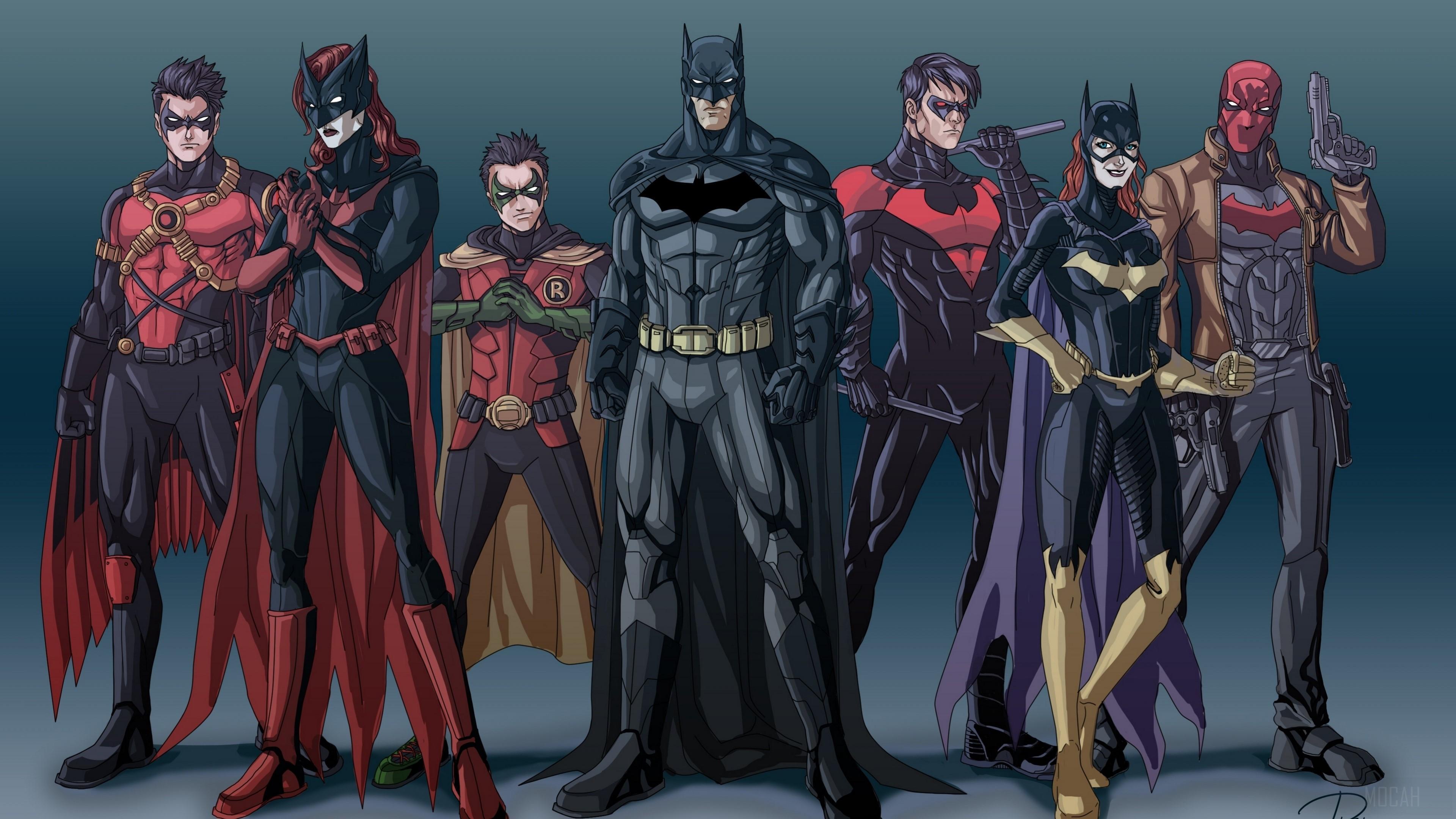 HD wallpaper, Barbara Gordon, Red Robin, Robin, Jason Todd, Dc Comics, Batman, Nightwing, Bruce Wayne, The New 52, Tim Drake 4K, Batgirl, Kate Kane, Damian Wayne, Batwoman, Dick Grayson, Red Hood