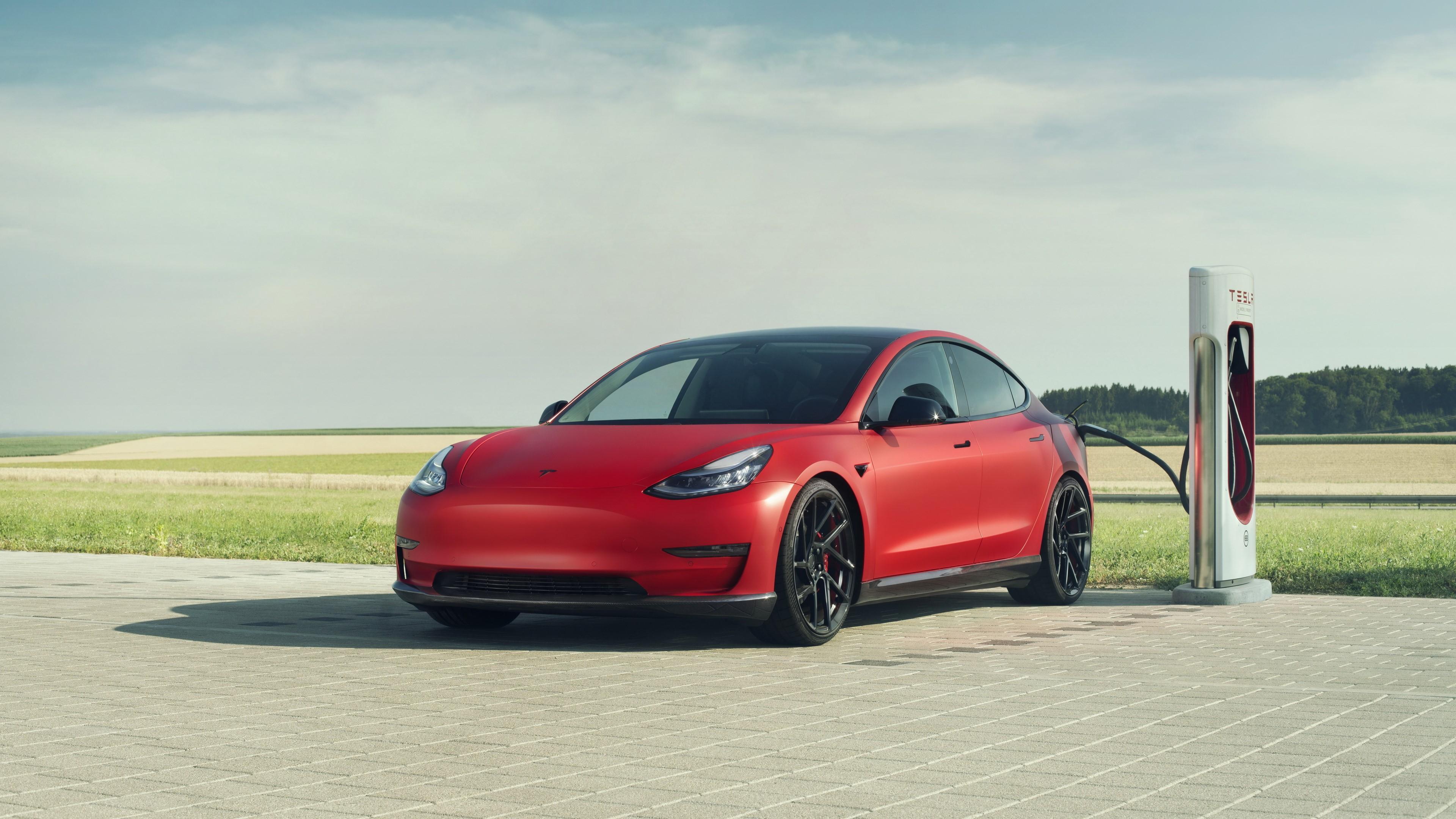 HD wallpaper, Novitec Tesla Model 3 2019 Charging 4K