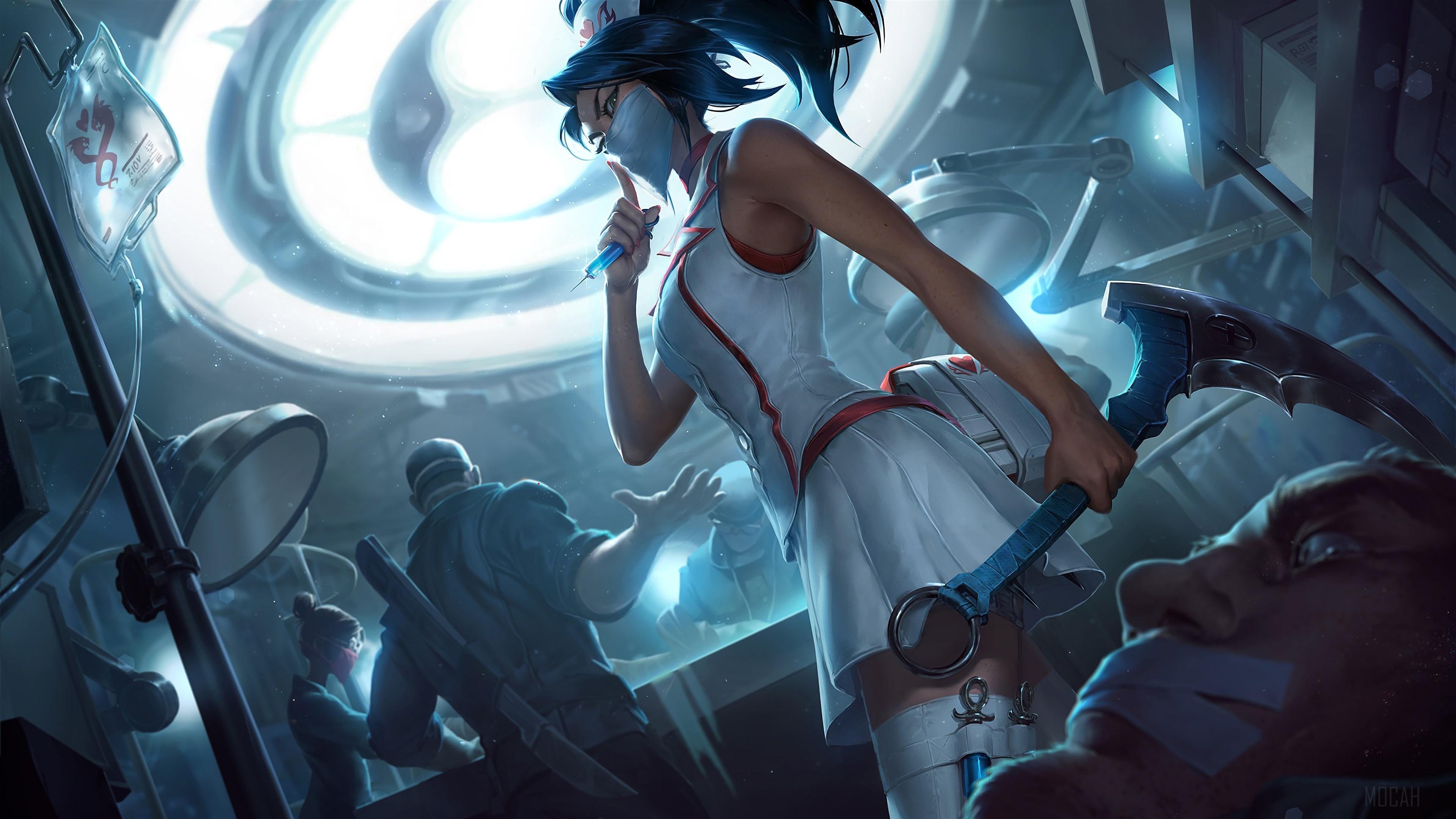 HD wallpaper, Nurse Akali New Splash Art Rework Update Lol League Of Legends 4K