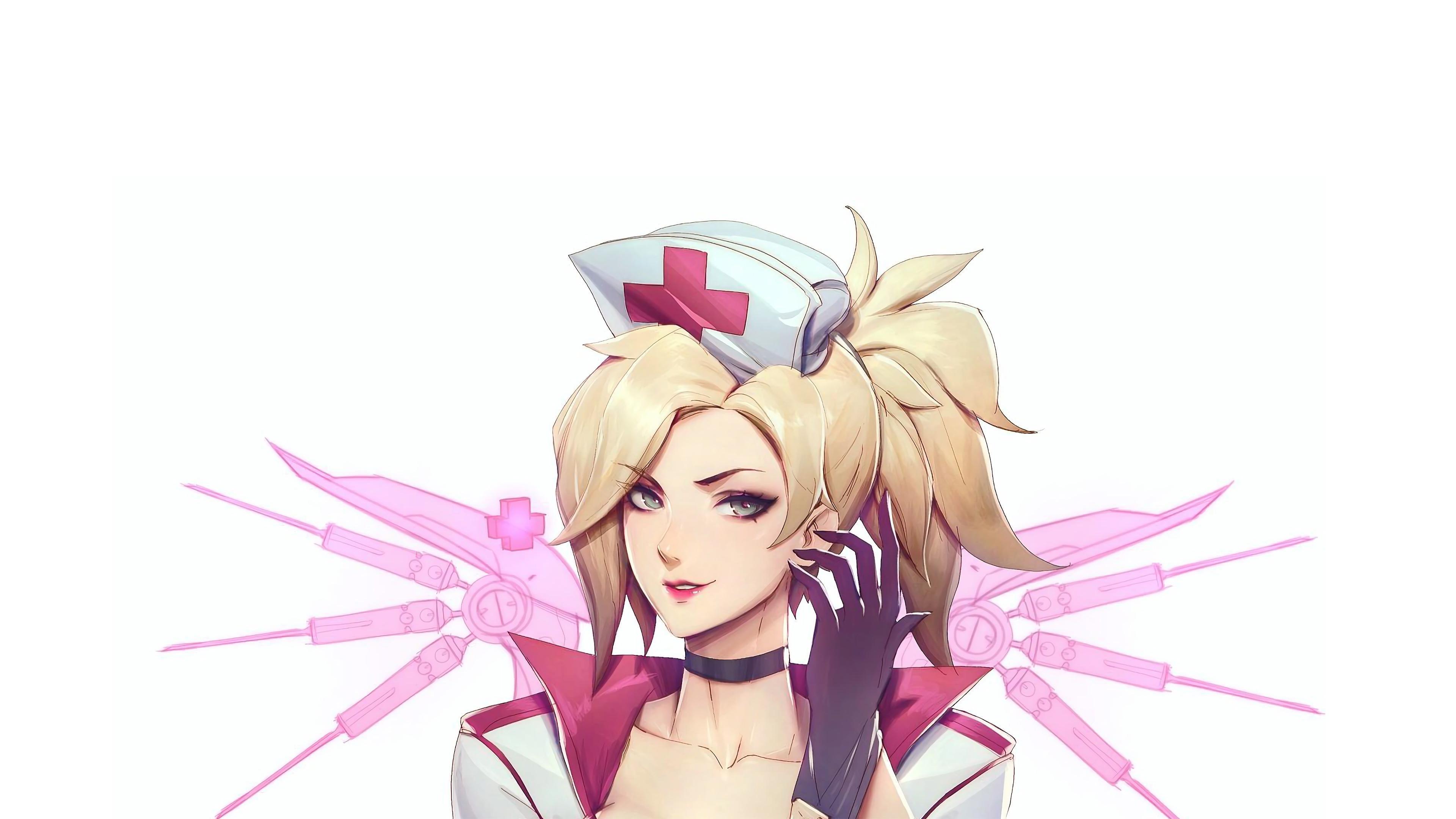 HD wallpaper, Mercy, 4K, Overwatch, Nurse