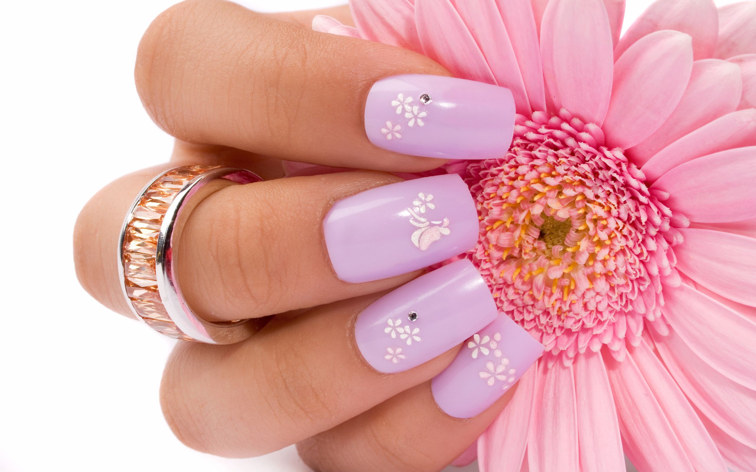 HD wallpaper, Pink, Flower, Finger, Nails
