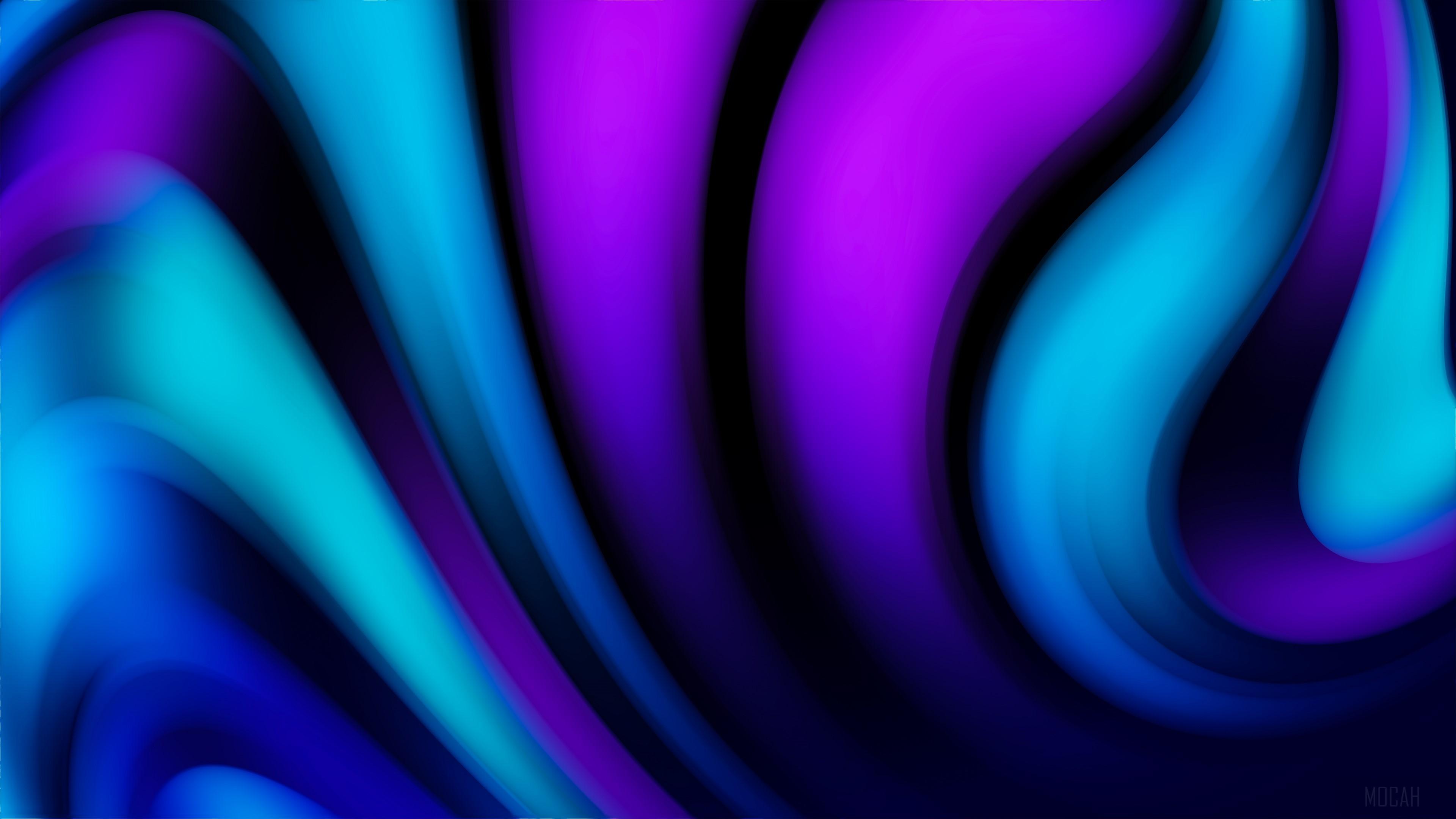 HD wallpaper, Purple Blue Moving Down Abstract 4K