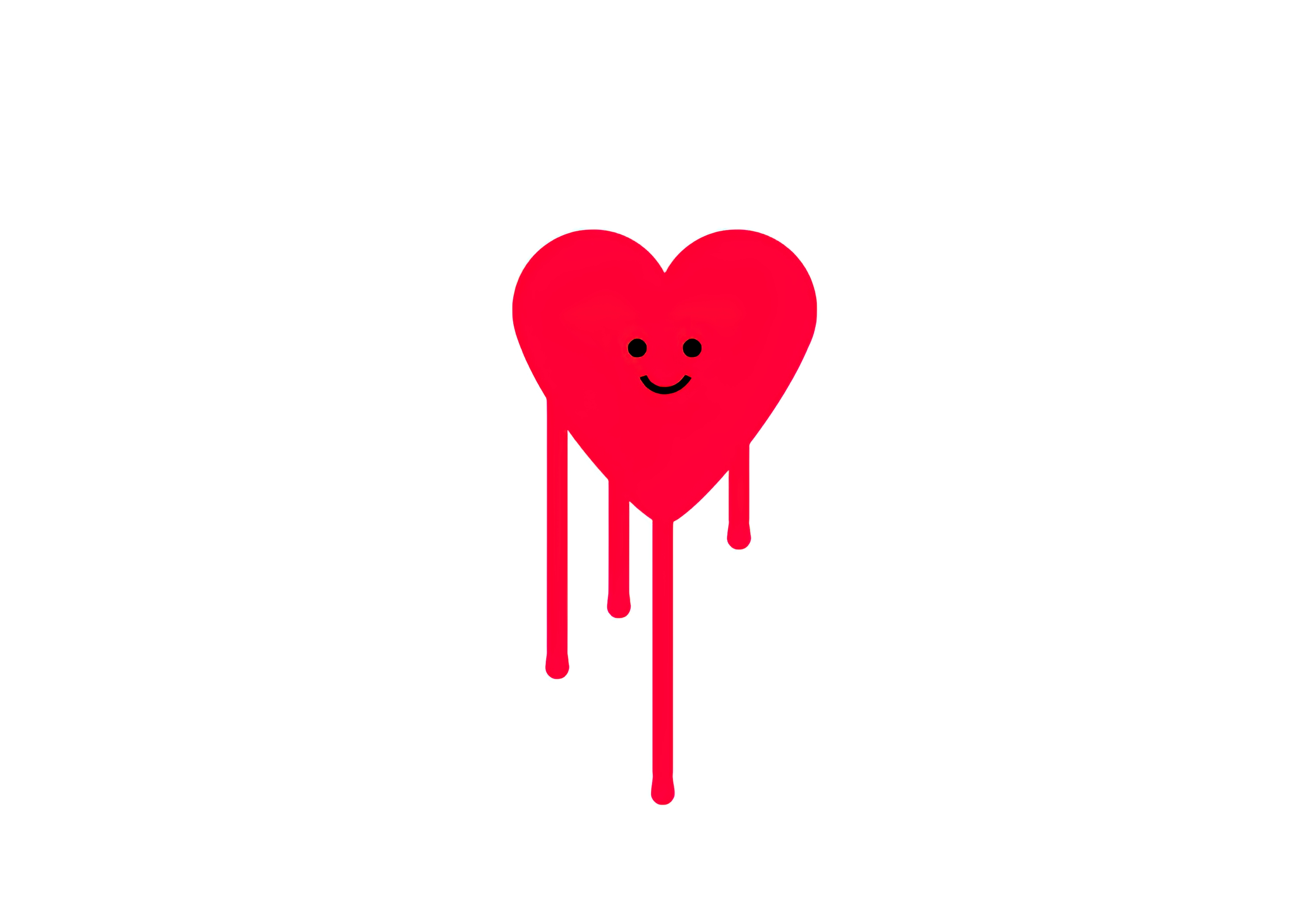 HD wallpaper, Red Heart, Drippy Heart, White Background, Simple, Heart Smiley