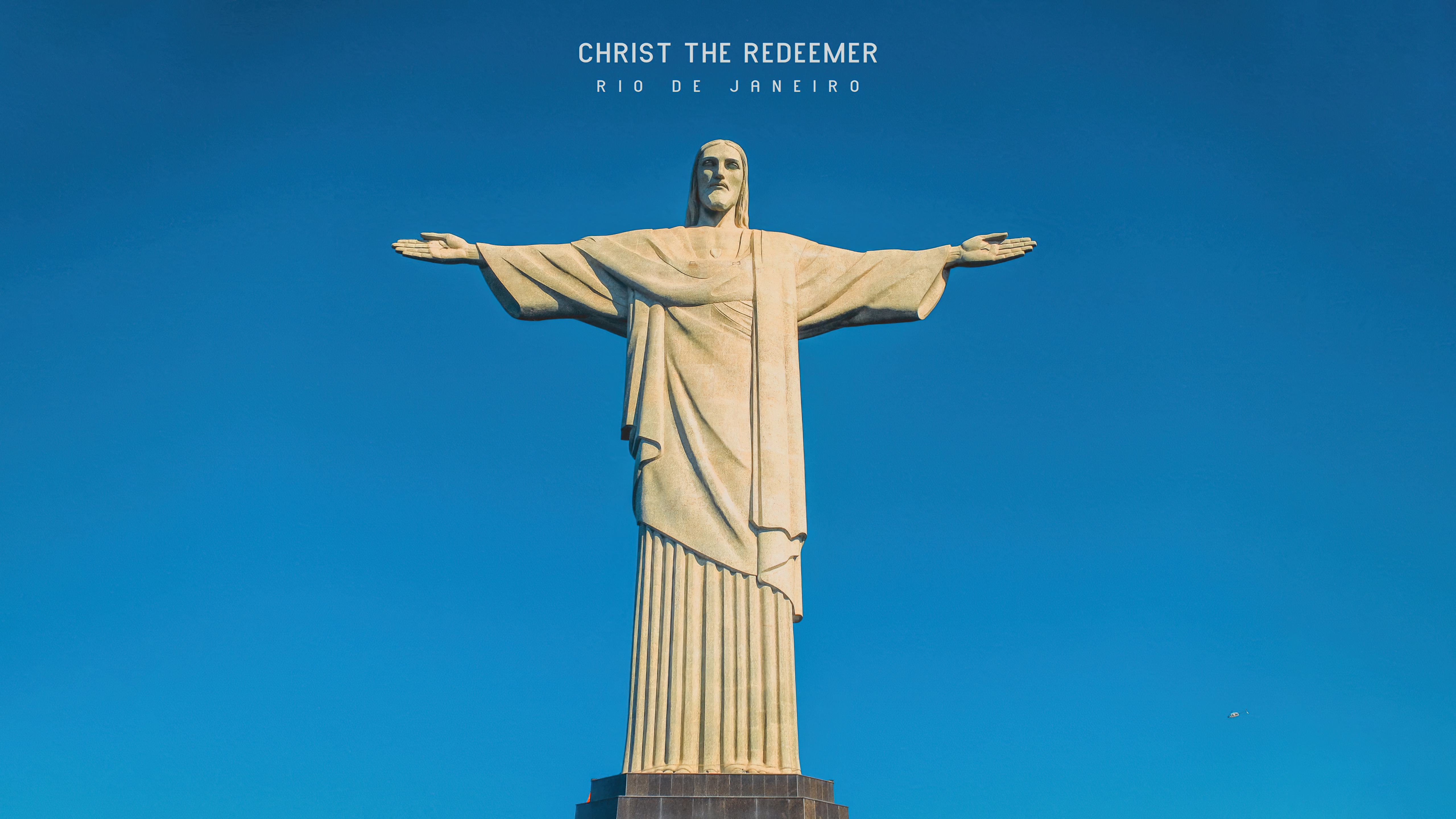 HD wallpaper, Statue, Blue Sky, 5K, Jesus Christ, Rio De Janeiro, Christ The Redeemer, Brazil