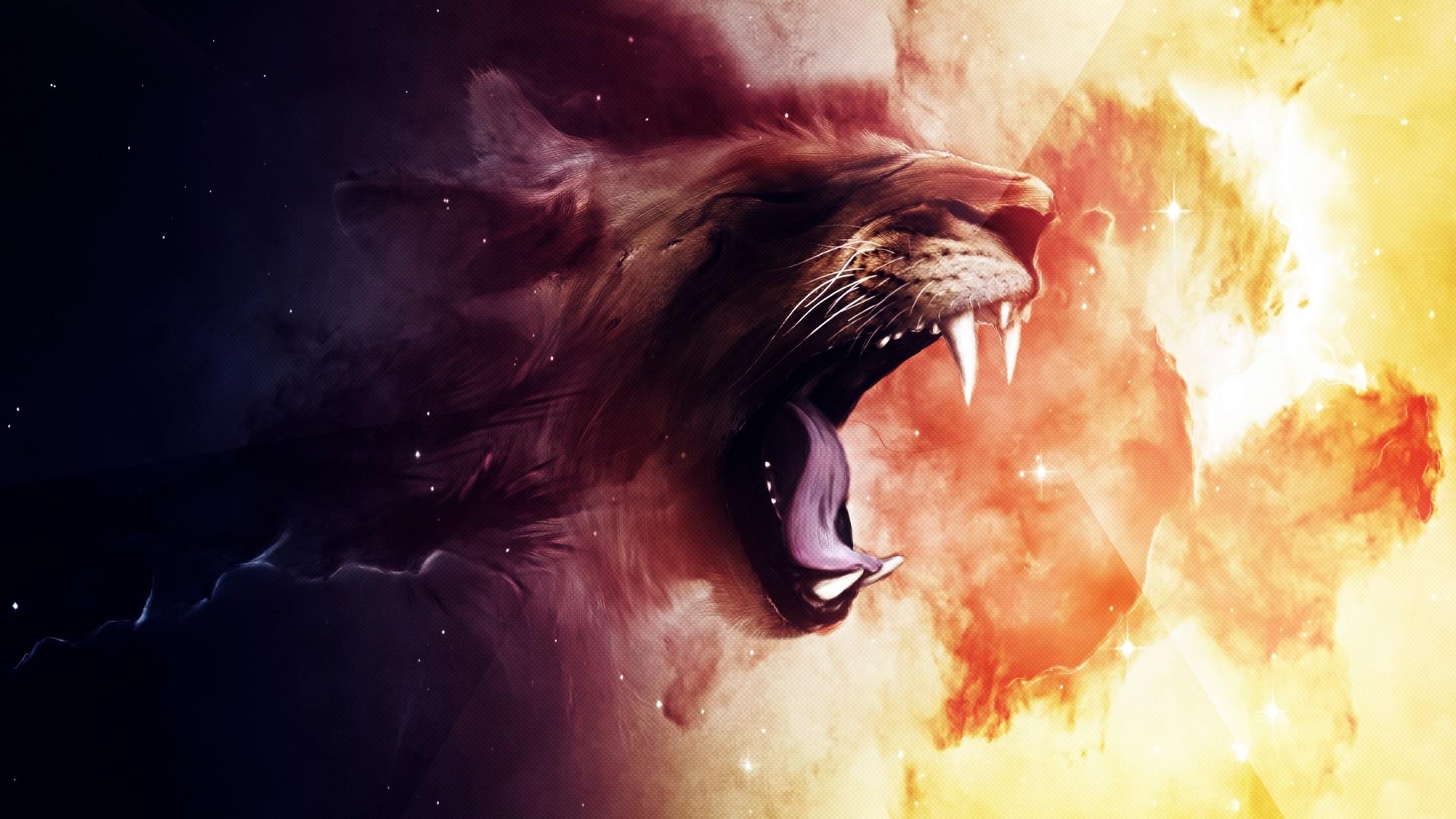 HD wallpaper, Creative, Graphics, Creative And Graphics, Roaring Lion Hd