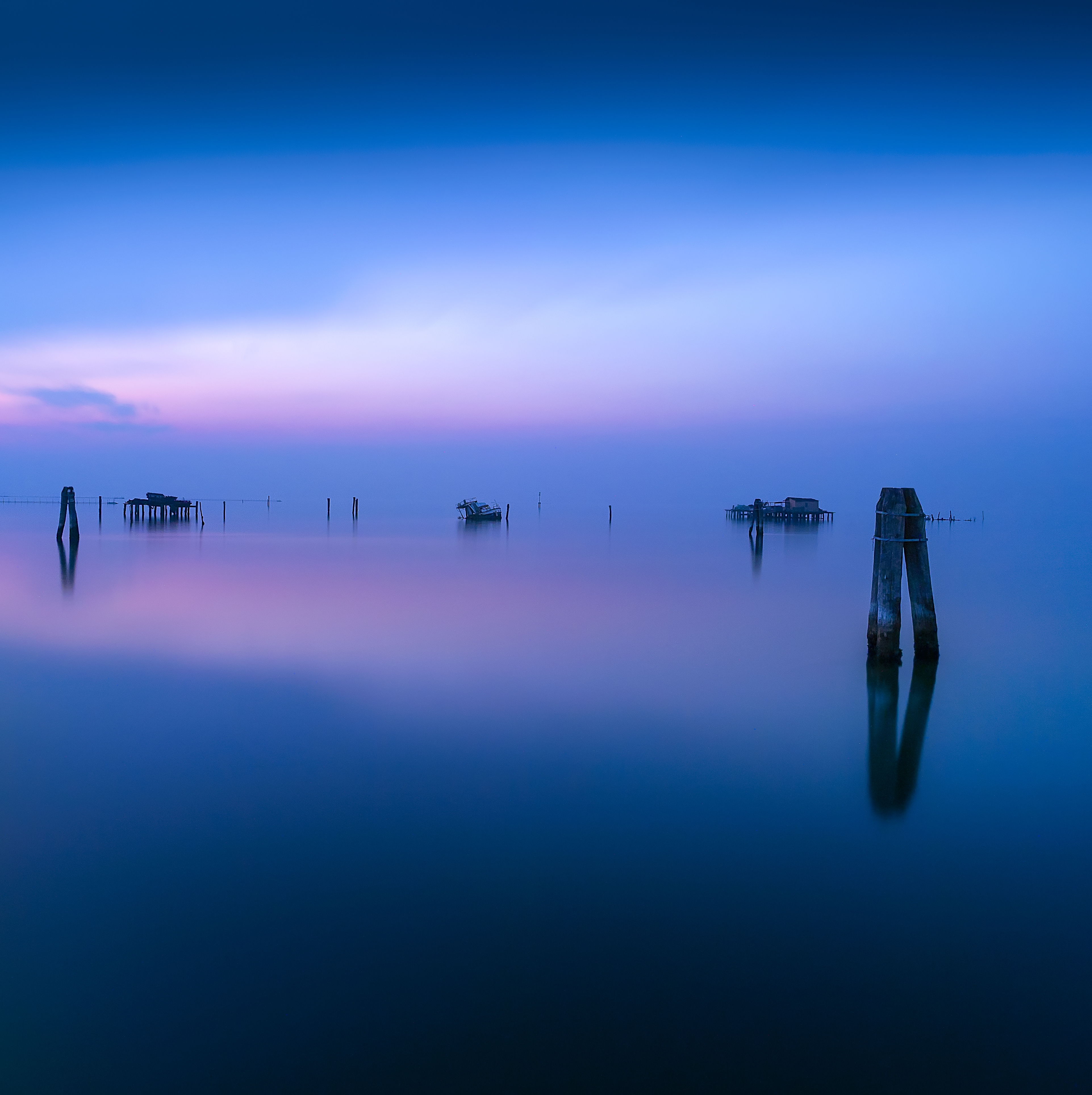 HD wallpaper, Italy, Water, Sea, Calm, Sunset, Venice, Sky View, Reflections, Fishing Huts