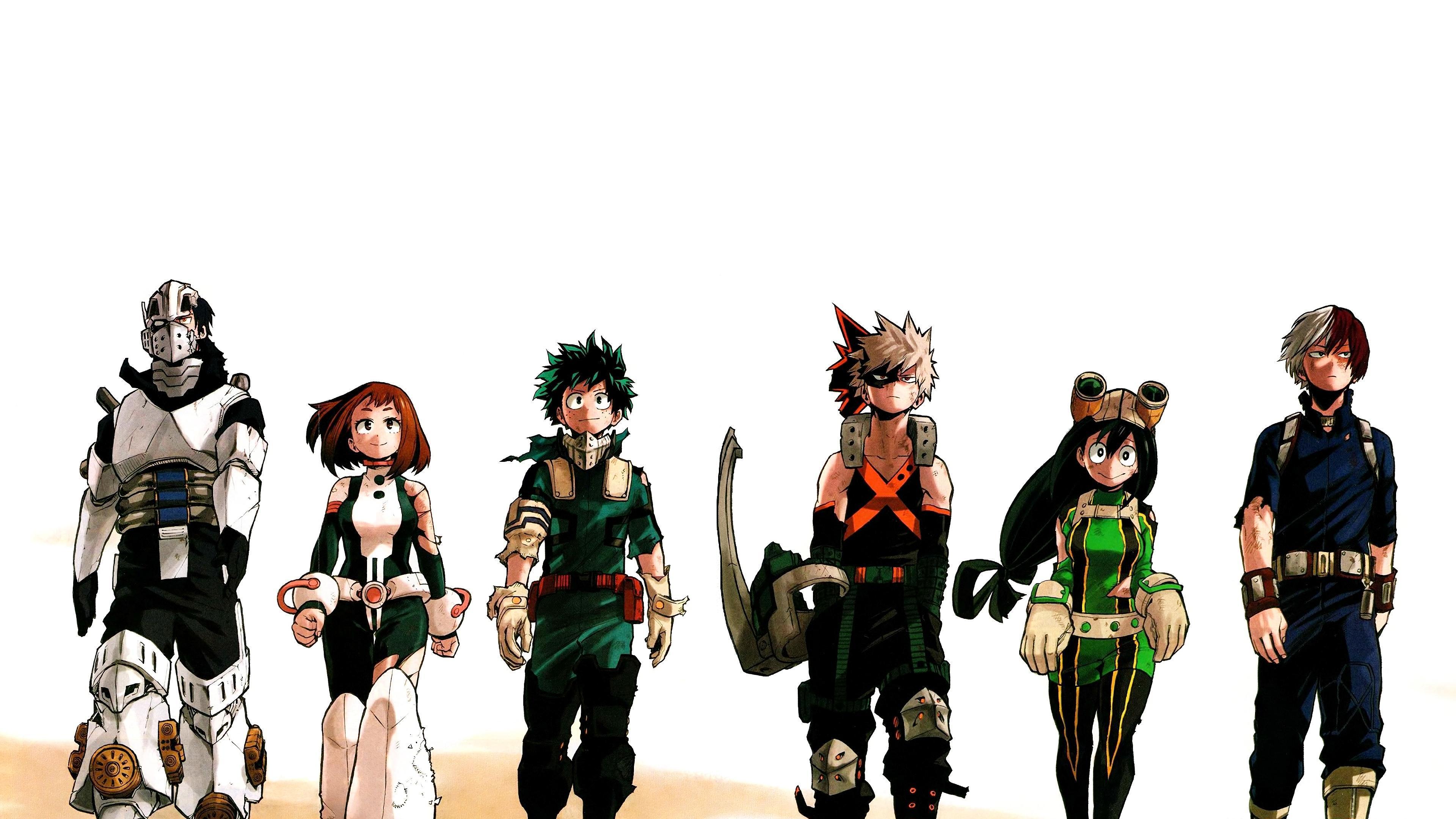 HD wallpaper, My Hero Academia, 4K, Ochaco, Tsuyu, Izuku, Tenya, Katsuki, Shoto