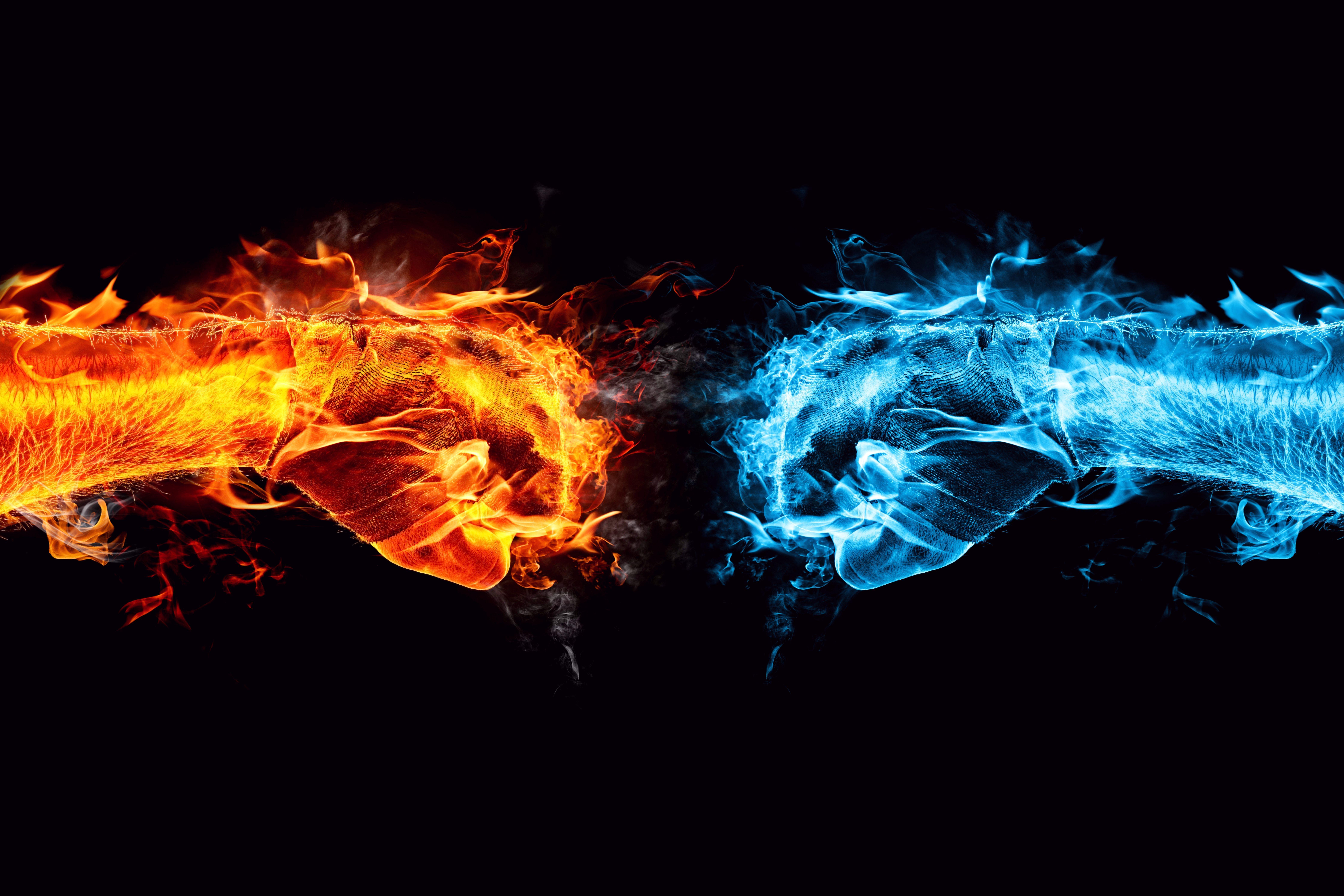 HD wallpaper, Organism, Heat, Visual Effects, Fire, Special Effects, Graphics, Ice, Night, Darkness, Fists, Digital Art, Smoke, Computer Wallpaper, Simple Background, Flame