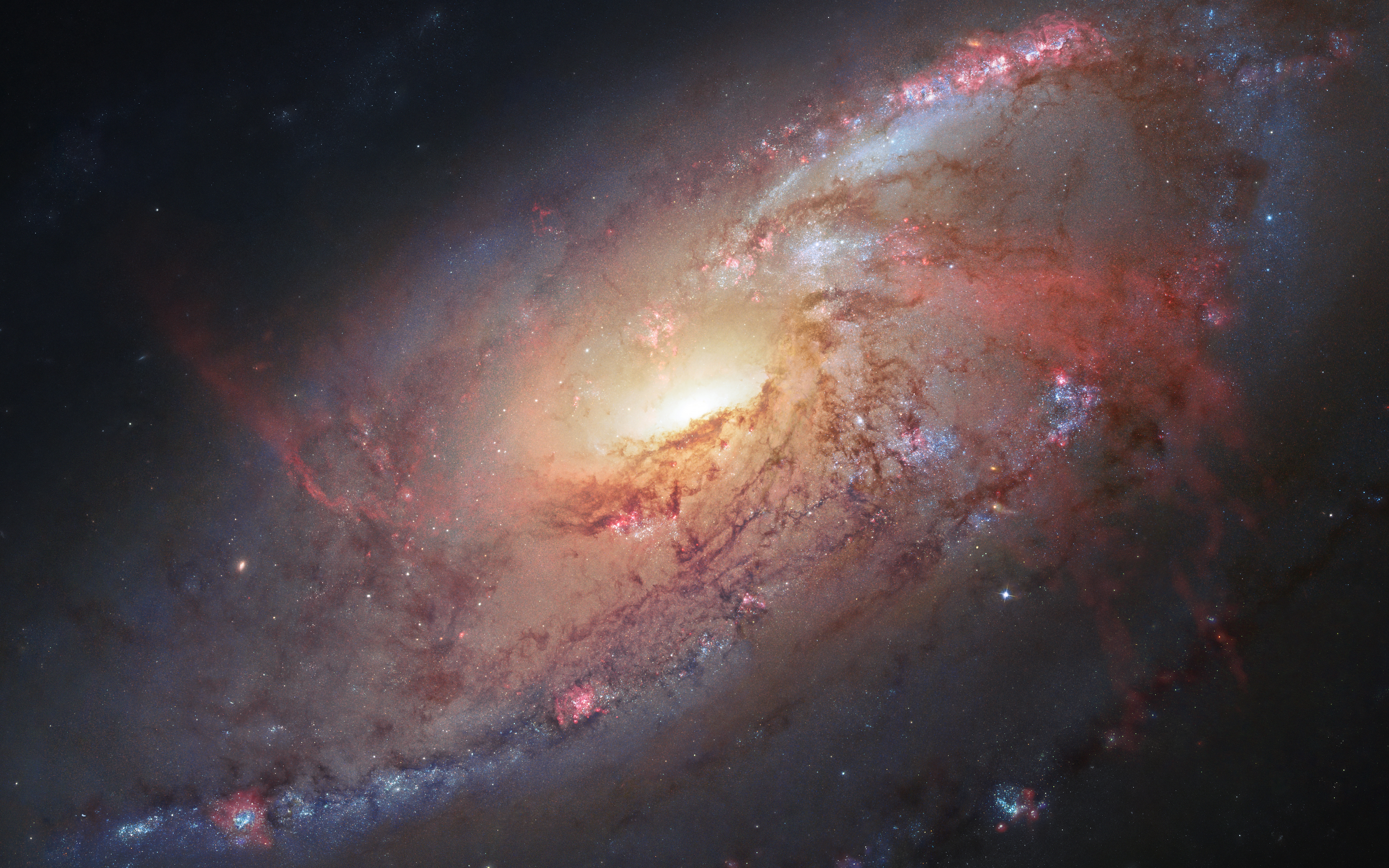 HD wallpaper, Messier 106, Stars, Constellation, Nebula, Spiral Galaxy, Cosmos, 5K, Astronomy