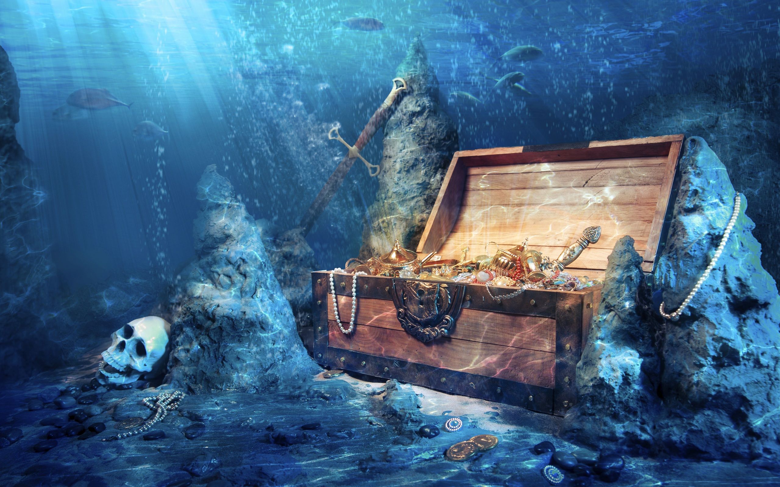 HD wallpaper, Underwater, Treasure