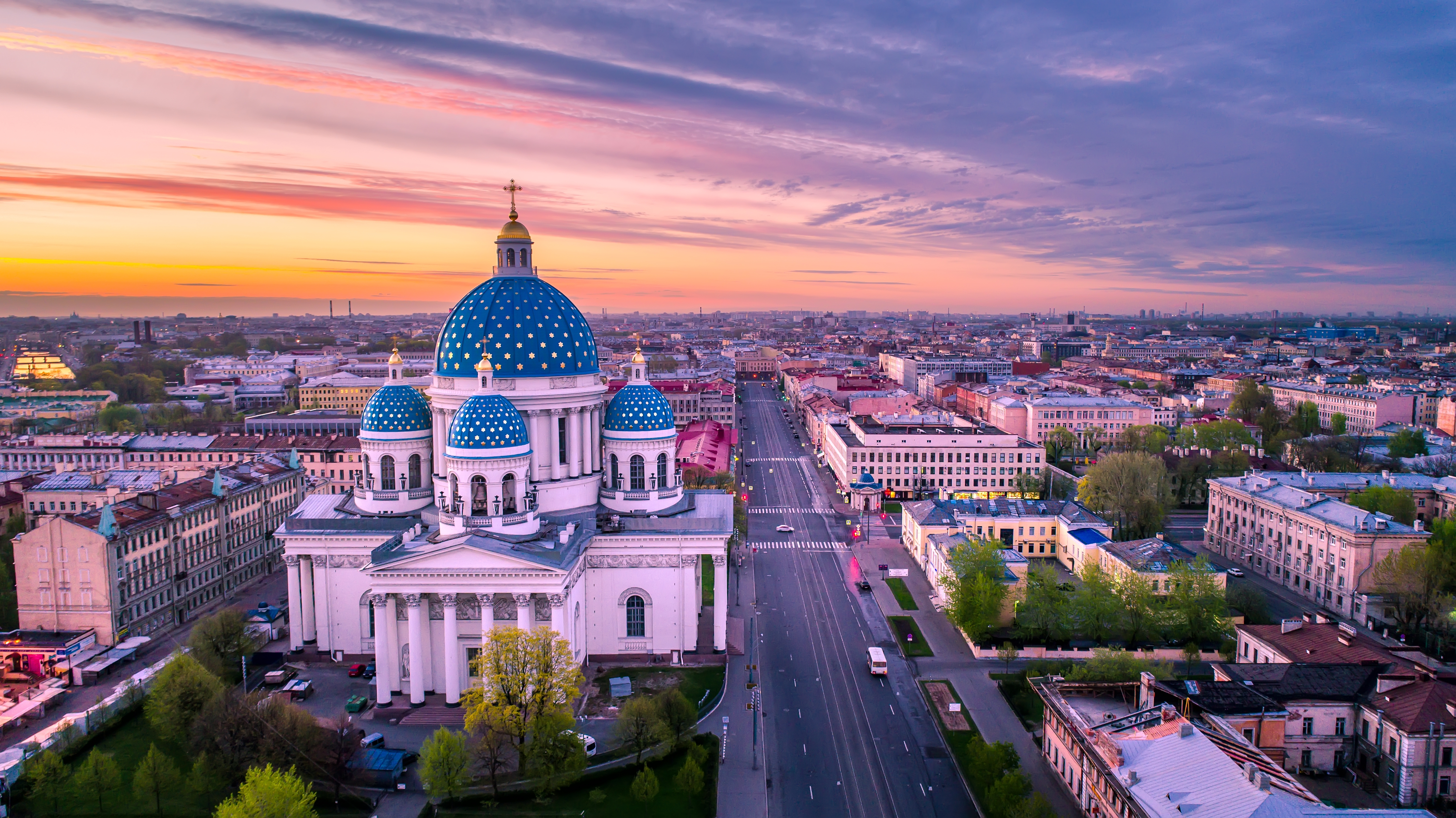 HD wallpaper, Ancient Architecture, Russia, Trinity Cathedral, Cityscape, 5K, Saint Petersburg