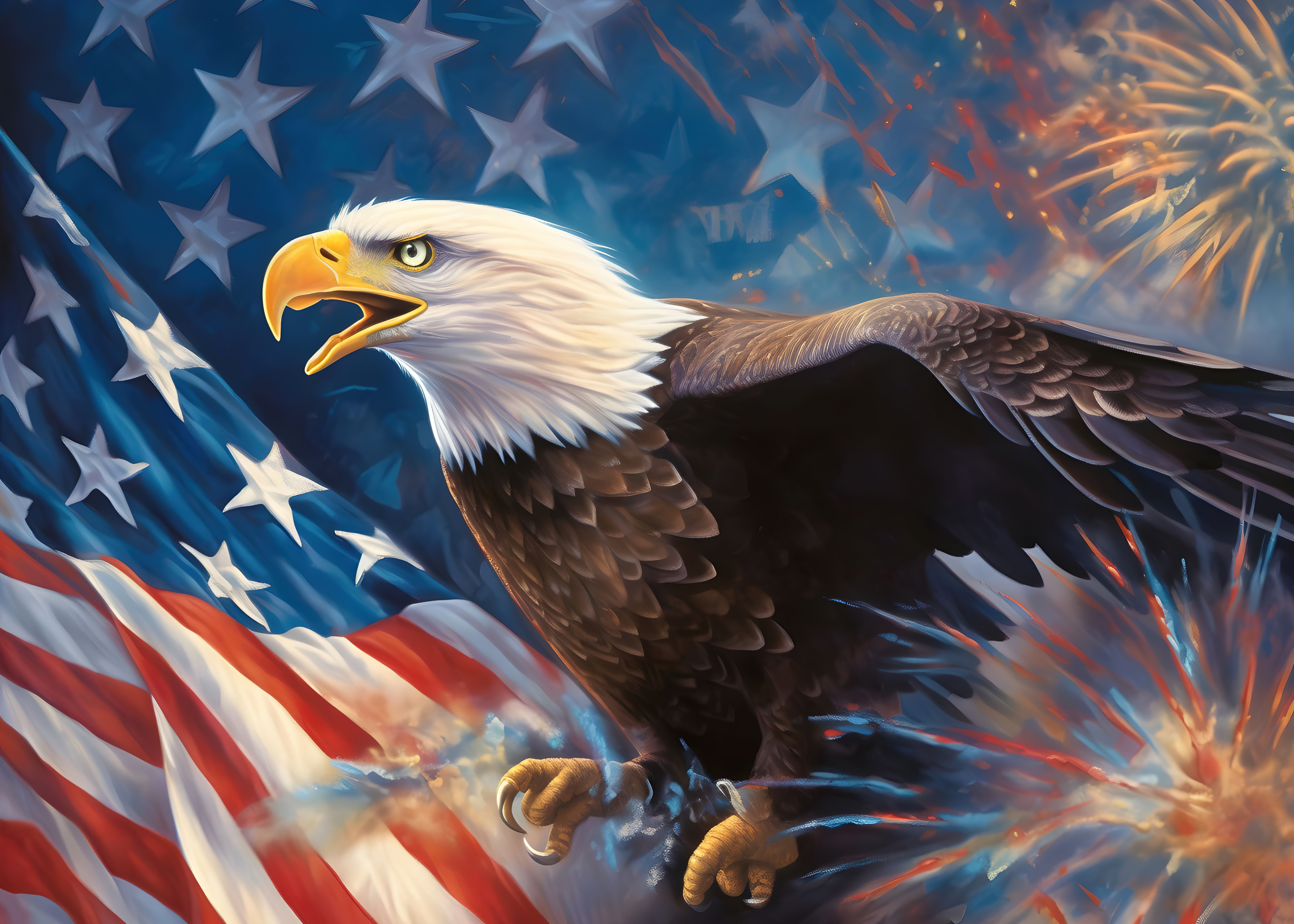 HD wallpaper, 4Th Of July, Usa Flag Background, Bald Eagle, Independence Day