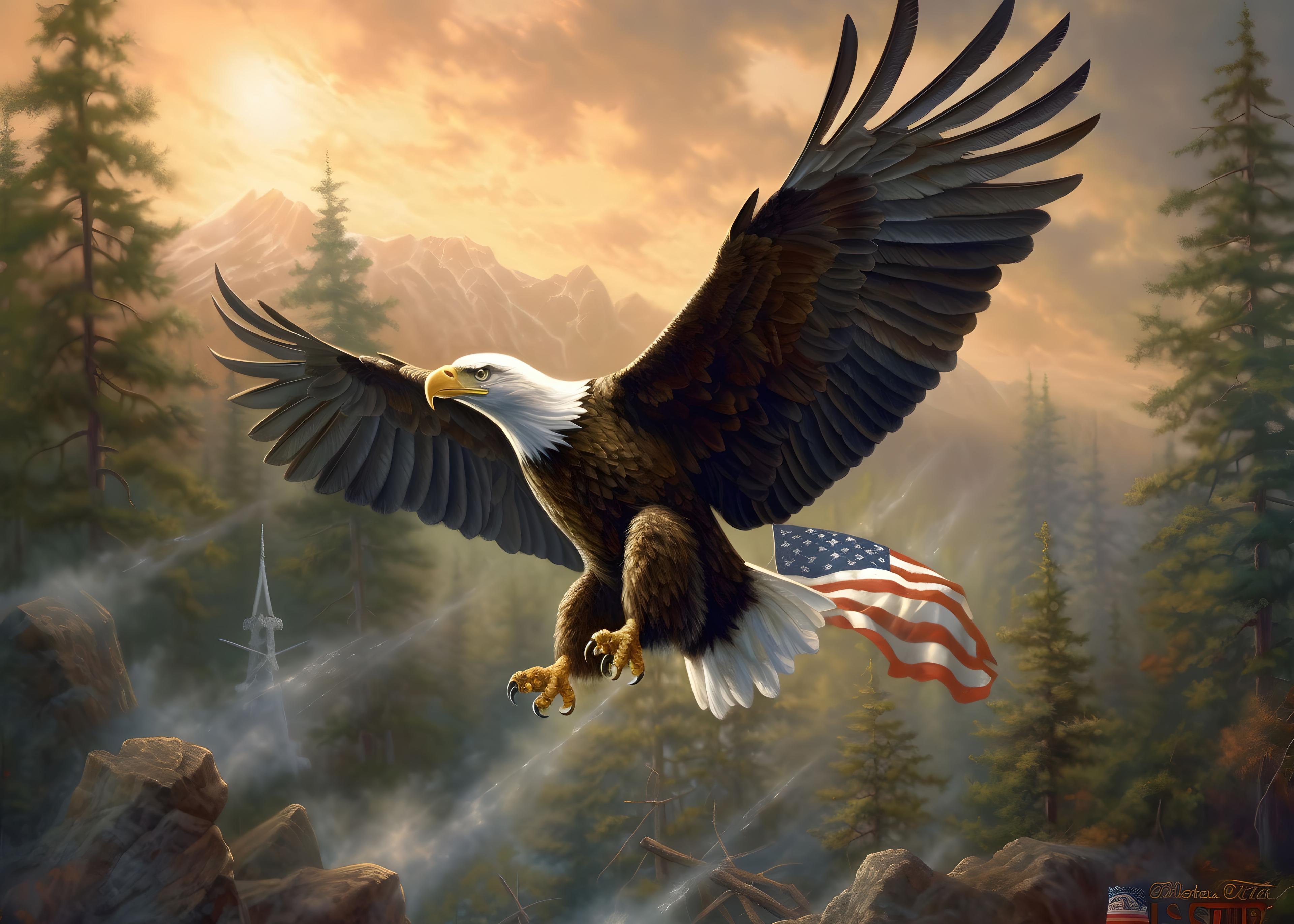 HD wallpaper, 4Th Of July, Usa Flag, Independence Day, Bald Eagle