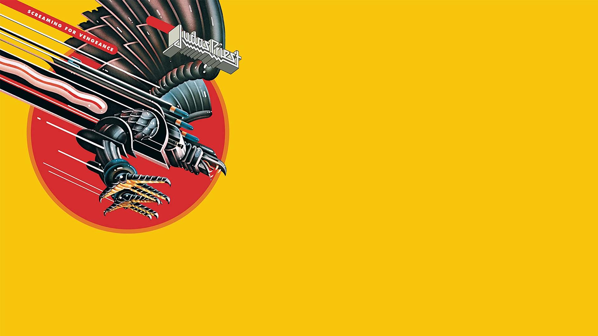 HD wallpaper, Yellow Background, Simple Background, Band, Birds, Judas Priest, Metal Band, Album Covers