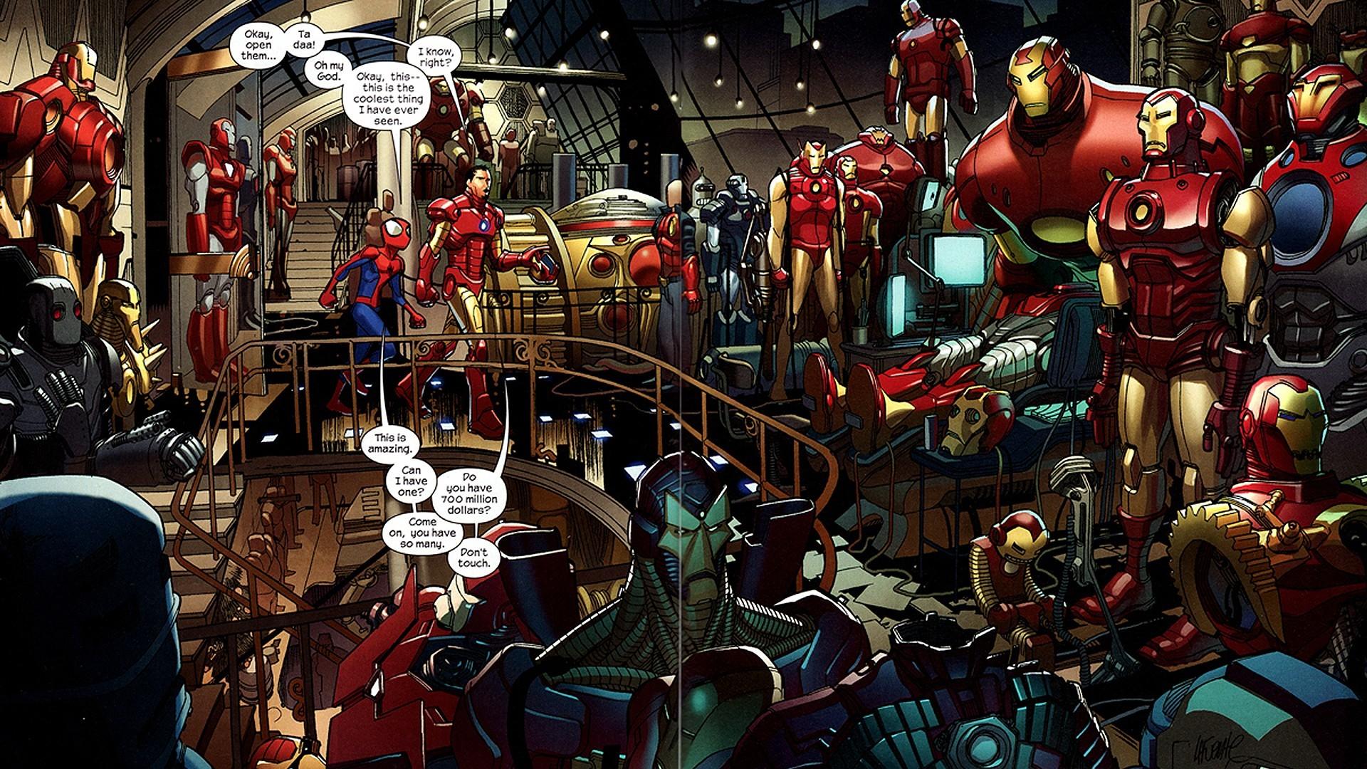 HD wallpaper, Iron Man, Comics, Spider Man, Bender