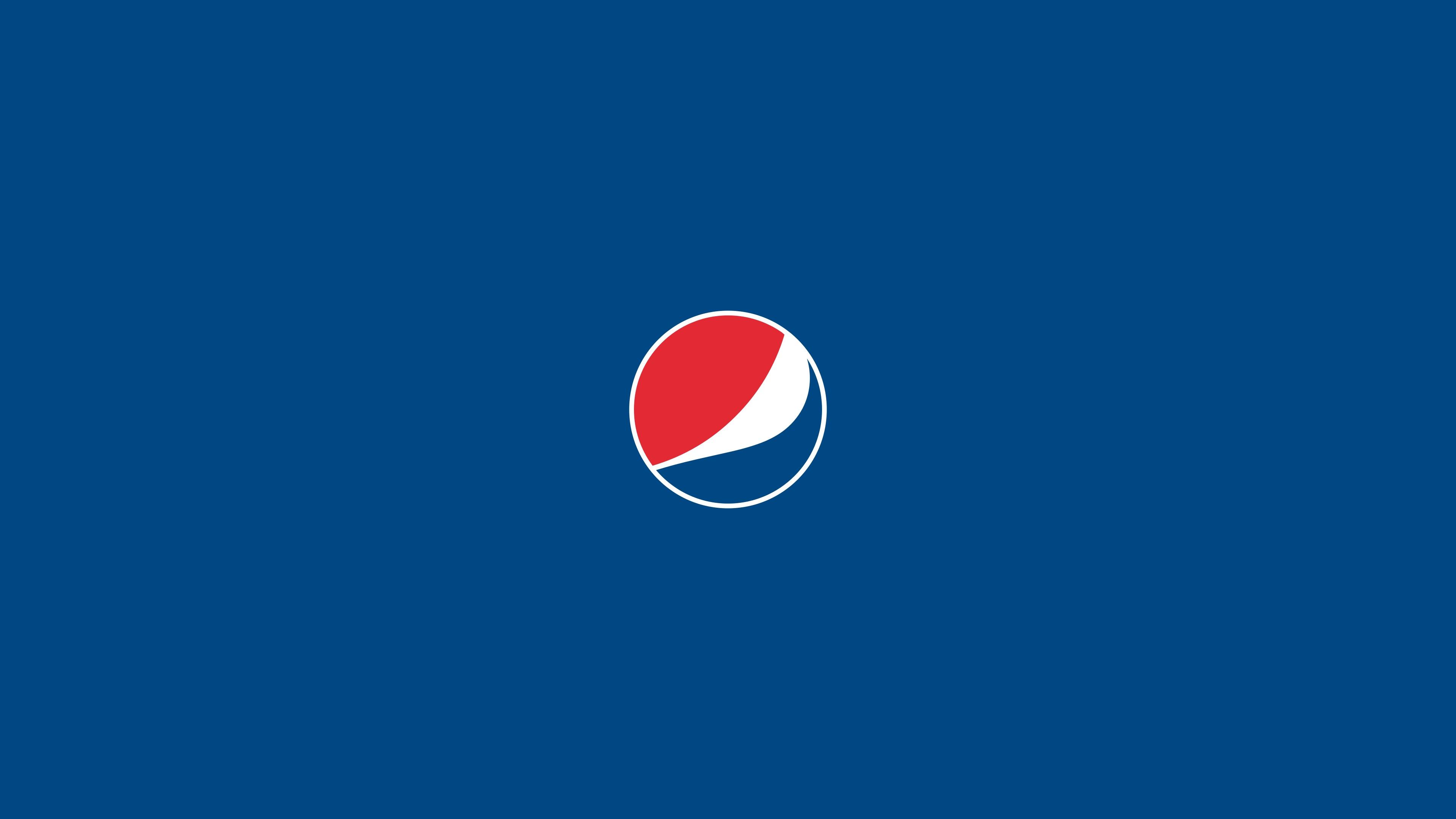 HD wallpaper, Blue Background, 4K, Cola, Minimalism, Beverages, Brand, Simple Background, Logo, Pepsi