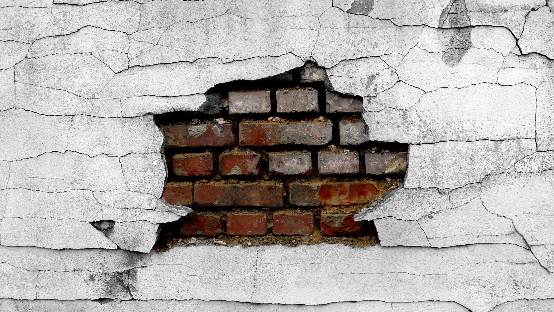 HD wallpaper, Bricks, Broken, Cracked