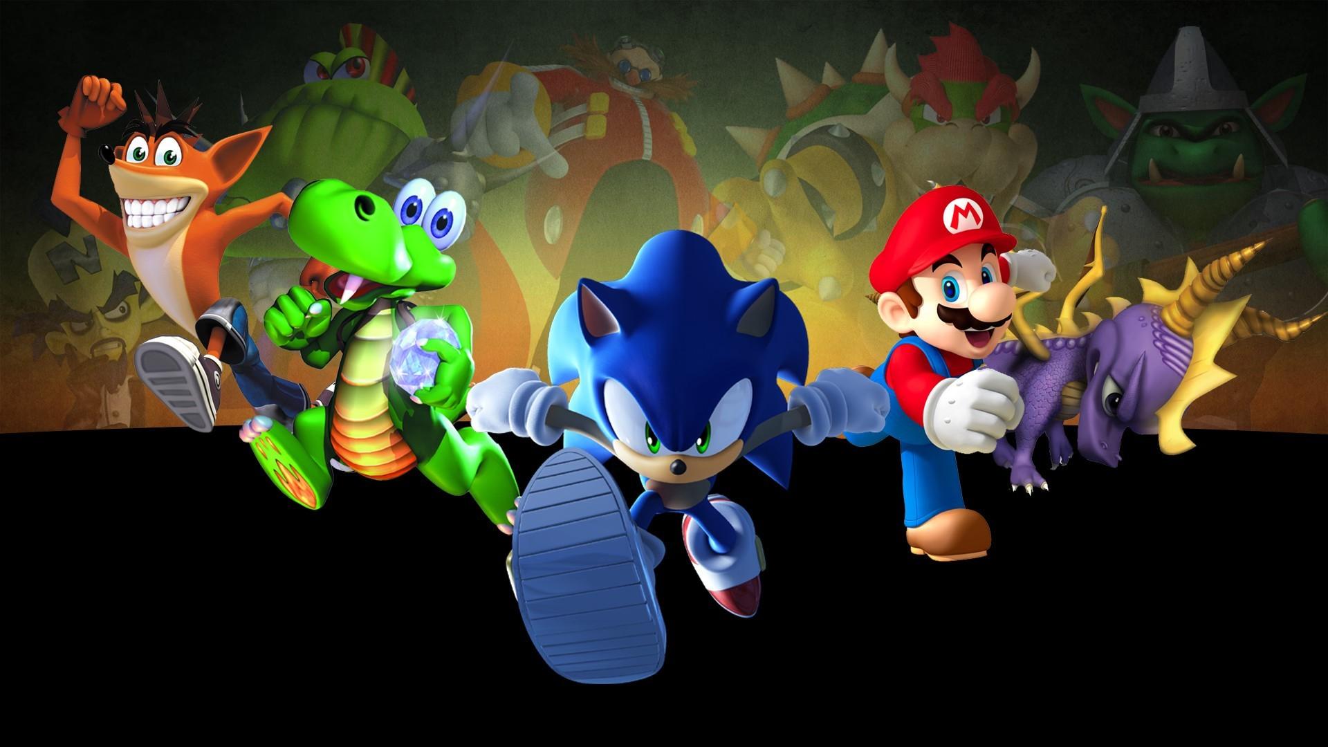 HD wallpaper, Video Games, Super Mario, Sonic The Hedgehog, Croc, Spyro, Crash Bandicoot