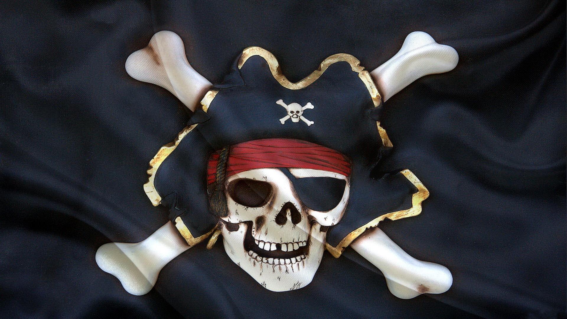 HD wallpaper, Skull, Bones, Flag, Eyepatches, Jolly Roger, Pirate Flag, Pirates, Digital Art