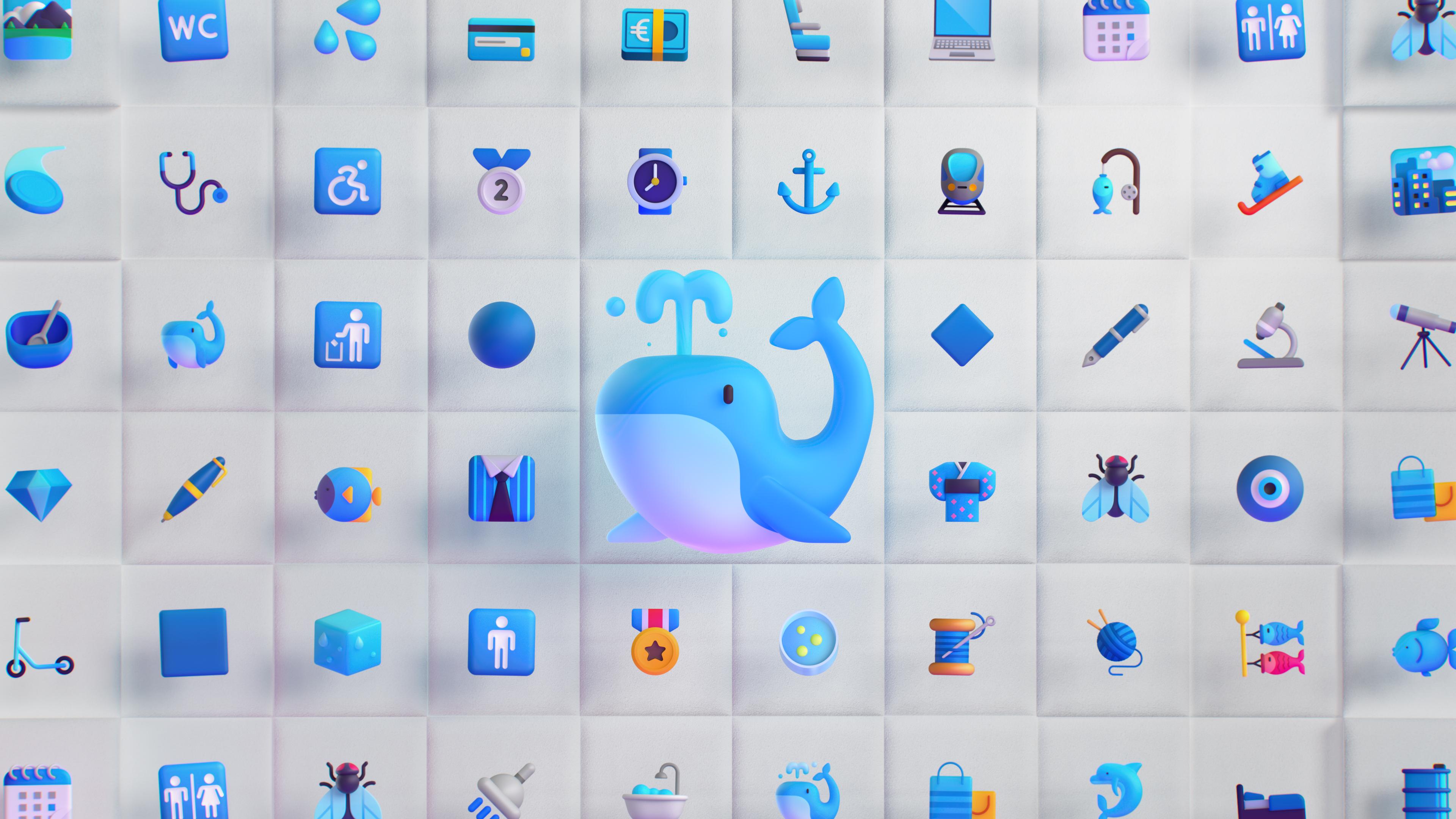 HD wallpaper, Emoji, Icons, Blue, Shapes