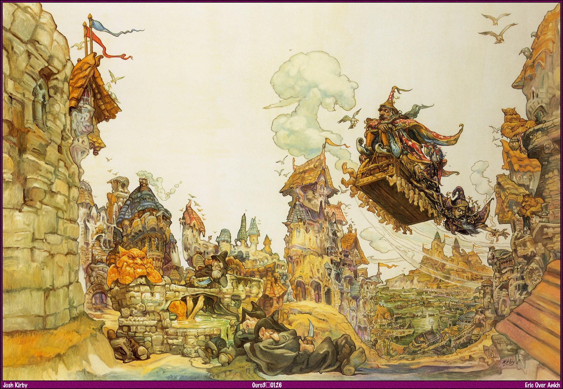 HD wallpaper, Fantasy Art, Terry Pratchett, Josh Kirby, Artwork, Discworld
