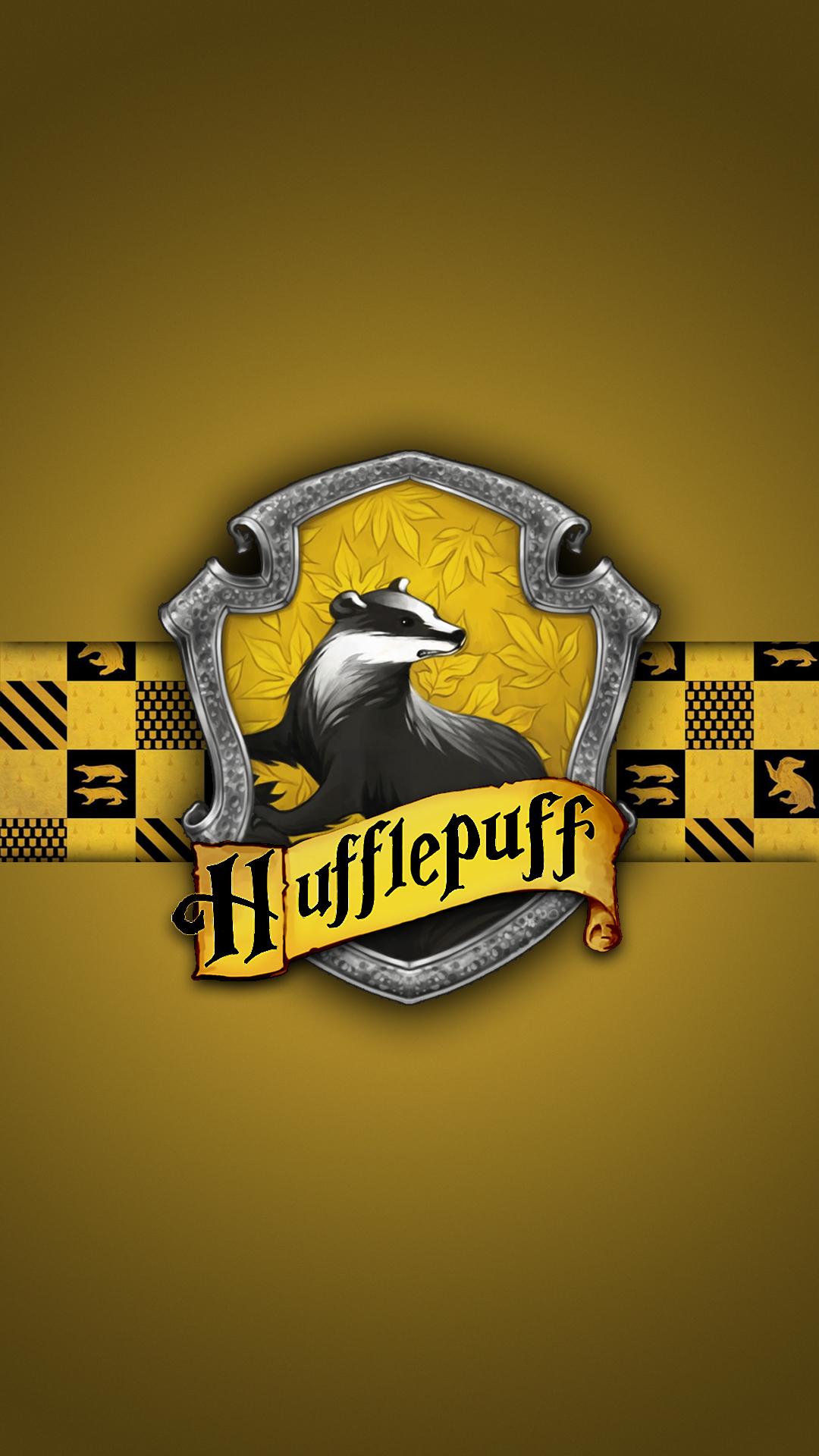 HD wallpaper, Harry Potter, Badger, Yellow Background, Portrait Display, Sigils, Typography, Hufflepuff