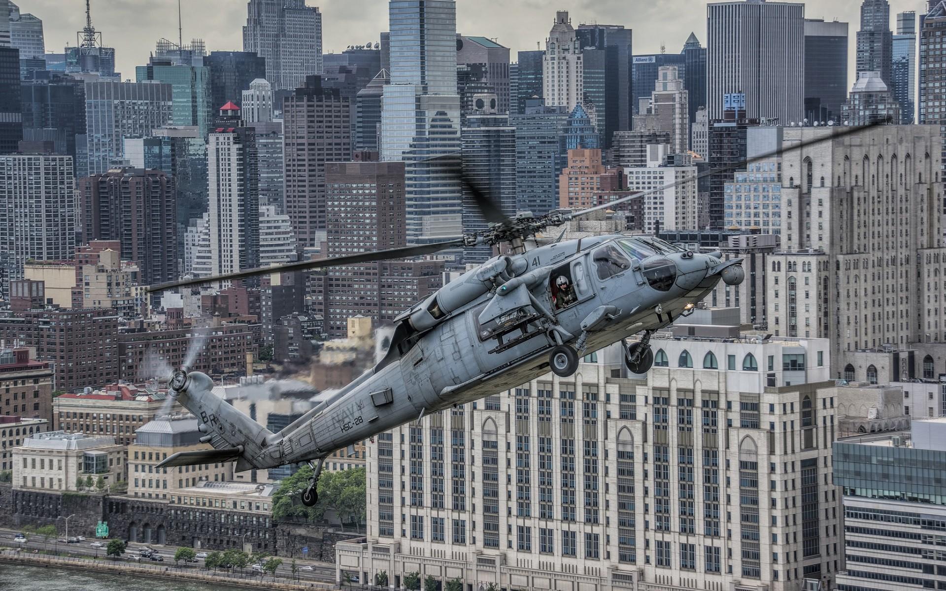HD wallpaper, Helicopters, United States Navy, Aircraft, Skyscraper, Sikorsky Aircraft, Cityscape, Vehicle, Sikorsky Mh 60R Seahawk, American Aircraft, City, Military Aircraft