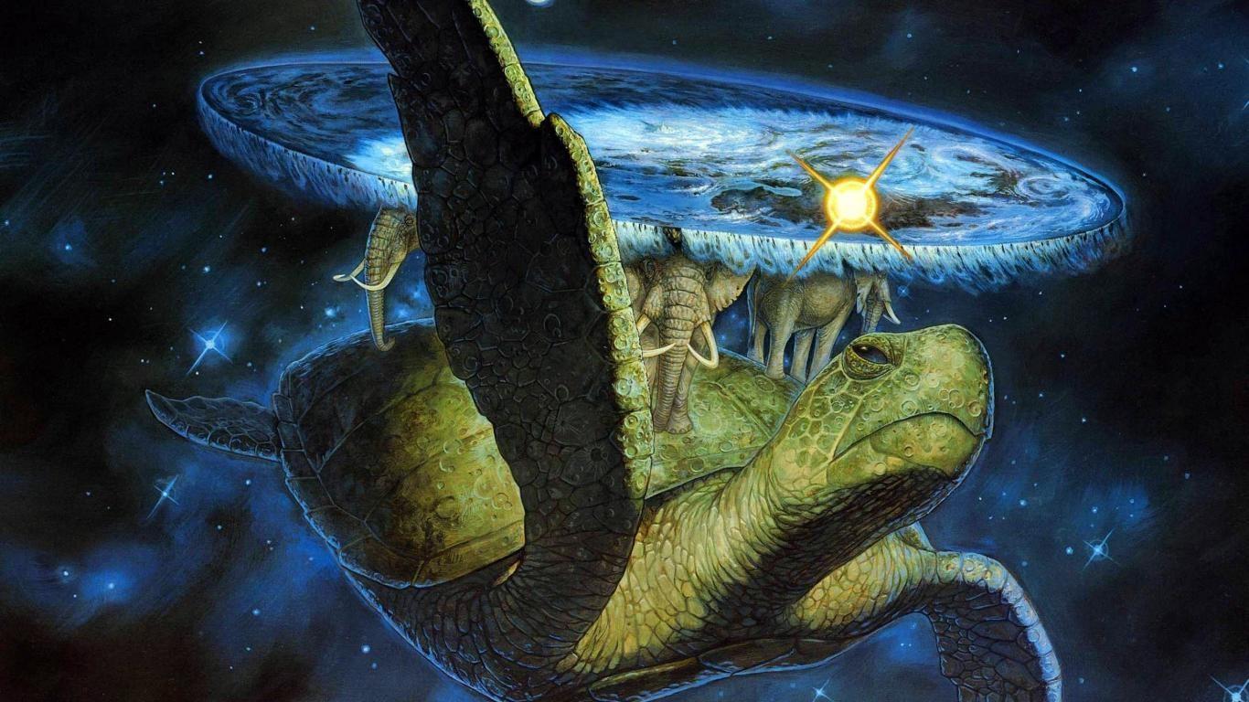 HD wallpaper, Fantasy Art, Discworld, Terry Pratchett, Artwork, Turtle, Space