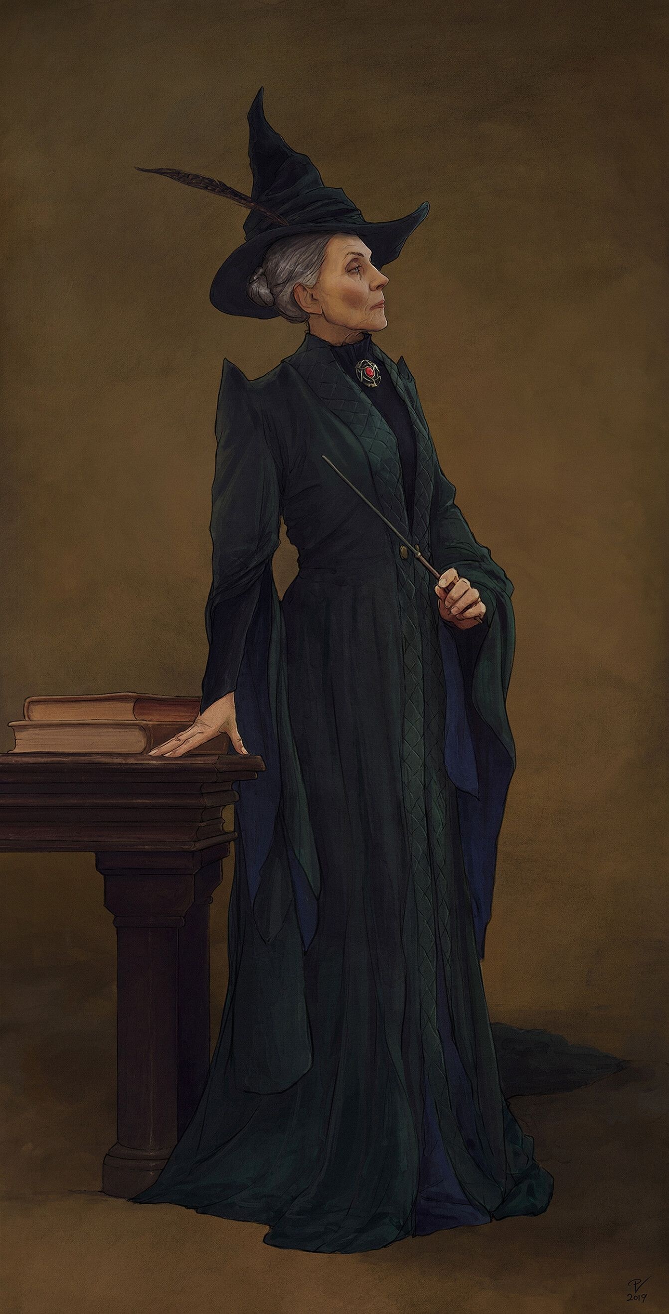 HD wallpaper, Madame M Portrait, Artwork Collection, Harry Potter Illustrations, Mobile Hd Professor Mcgonagall Wallpaper Photo, Professor Mcgonagall Movie, 1350X2640 Hd Phone
