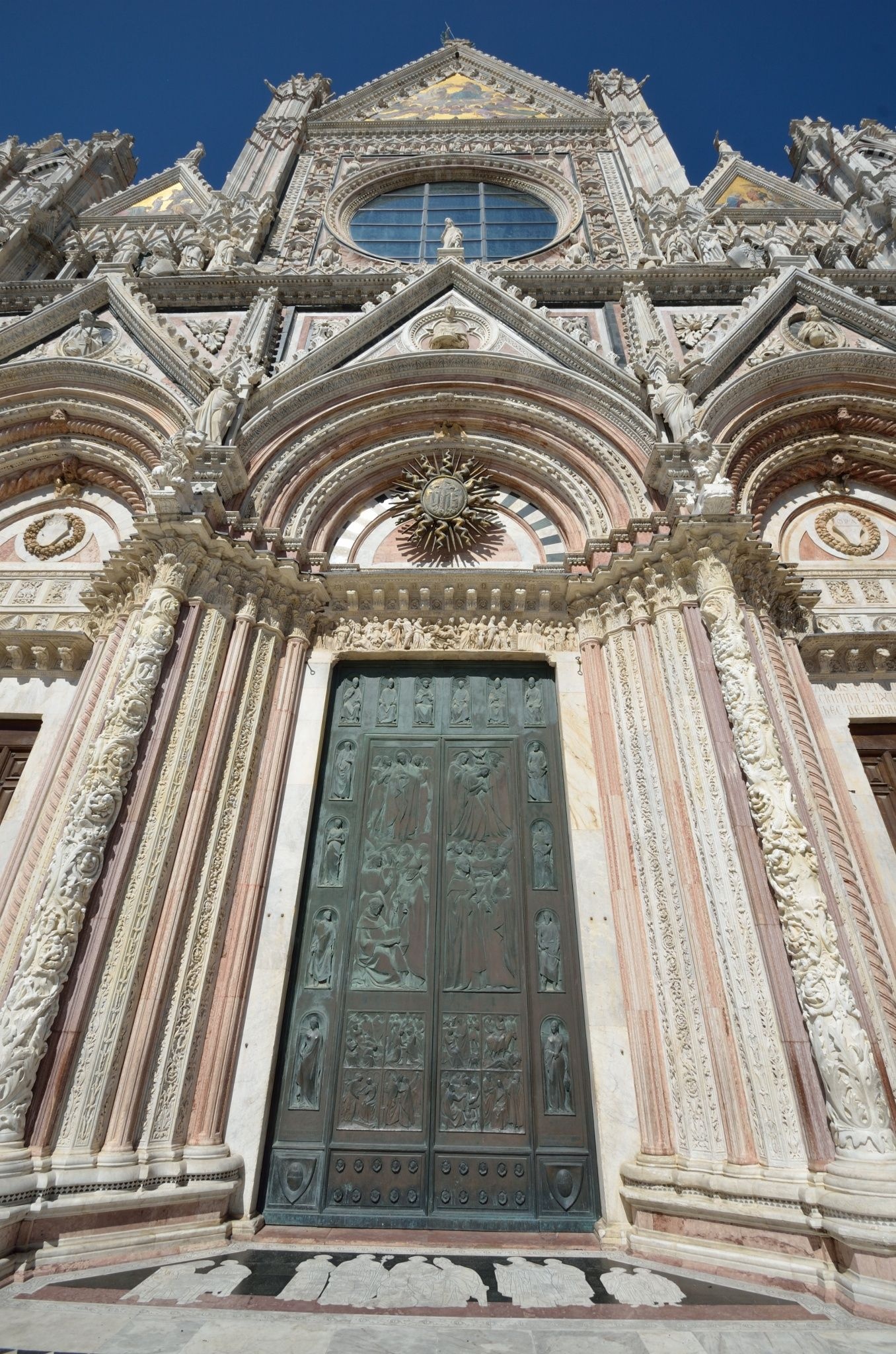 HD wallpaper, Mobile Hd Siena Cathedral Background Image, Siena Cathedral, Intricate Portal, Architectural Details, 1360X2050 Hd Phone, Sacred Entrance
