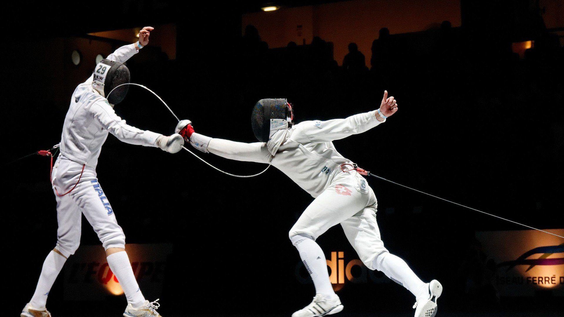 HD wallpaper, Fencing Equipment, 1920X1080 Full Hd Desktop, Fencing Skills, Desktop 1080P Fencing Background Image, Competitive Sport, Fencers In Action