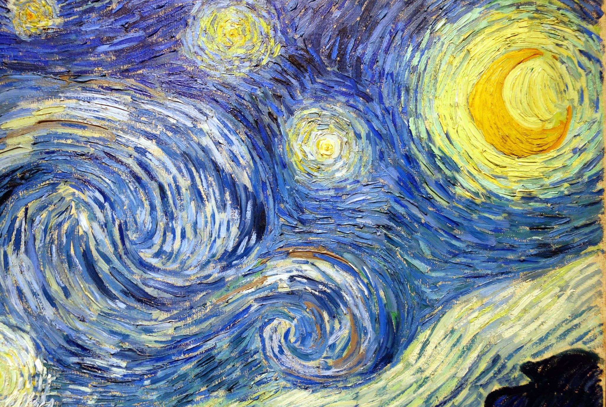 HD wallpaper, Dreamy Atmosphere, Luminous Stars, Desktop Hd The Starry Night Vincent Van Gogh Background, 2050X1380 Hd Desktop, The Starry Night