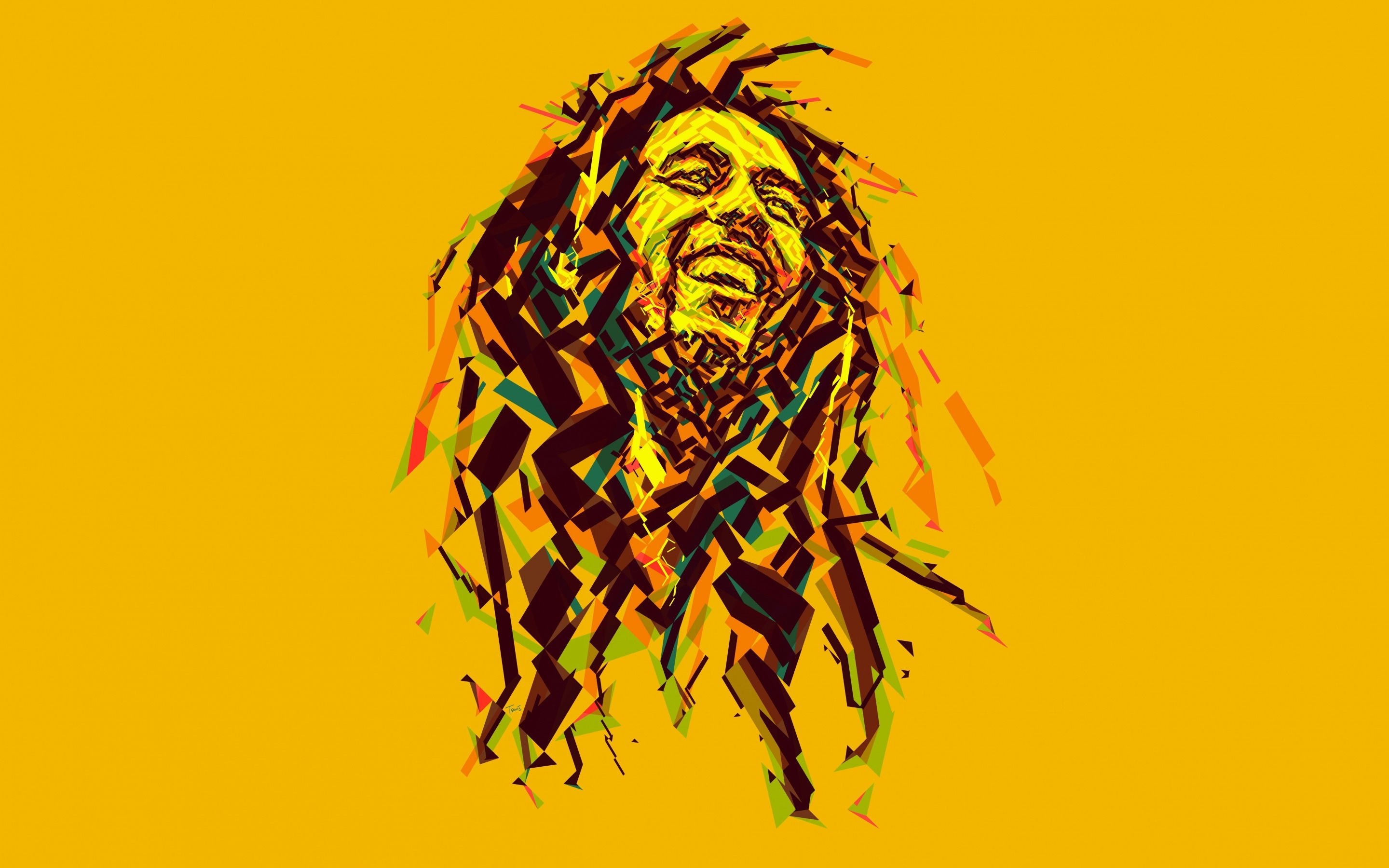 HD wallpaper, Bob Marley, Low Poly Design, 2880X1800 Hd Desktop, Desktop Hd Bob Marley Wallpaper Photo, Artistic Masterpiece, Jamaican Musician