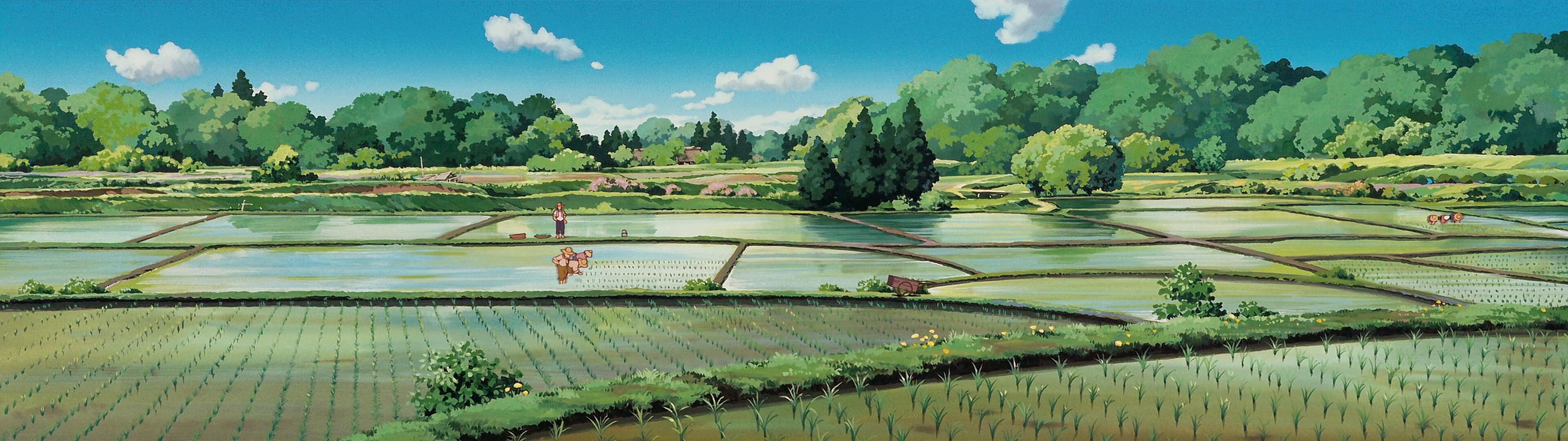 HD wallpaper, Backgrounds, Studio Ghibli, Aesthetic Wallpapers, 3840X1080 Dual Screen Desktop, Desktop Dual Monitors Studio Ghibli Wallpaper, Visual Delight