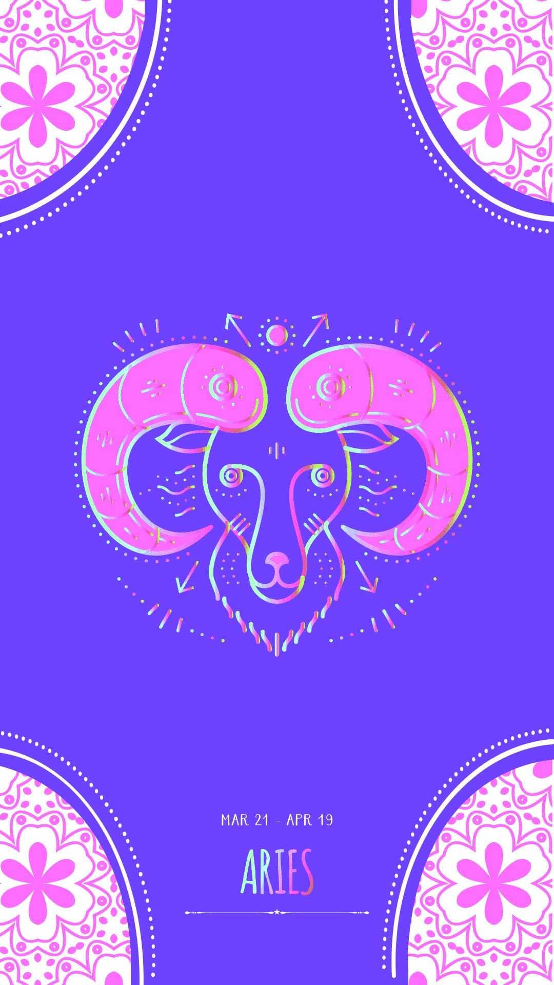 HD wallpaper, Illustration, Zodiac Symbol, 1080X1920 Full Hd Phone, Aries Astrological Sign, Iphone Full Hd Aries Zodiac Sign Background Image, Flat Style