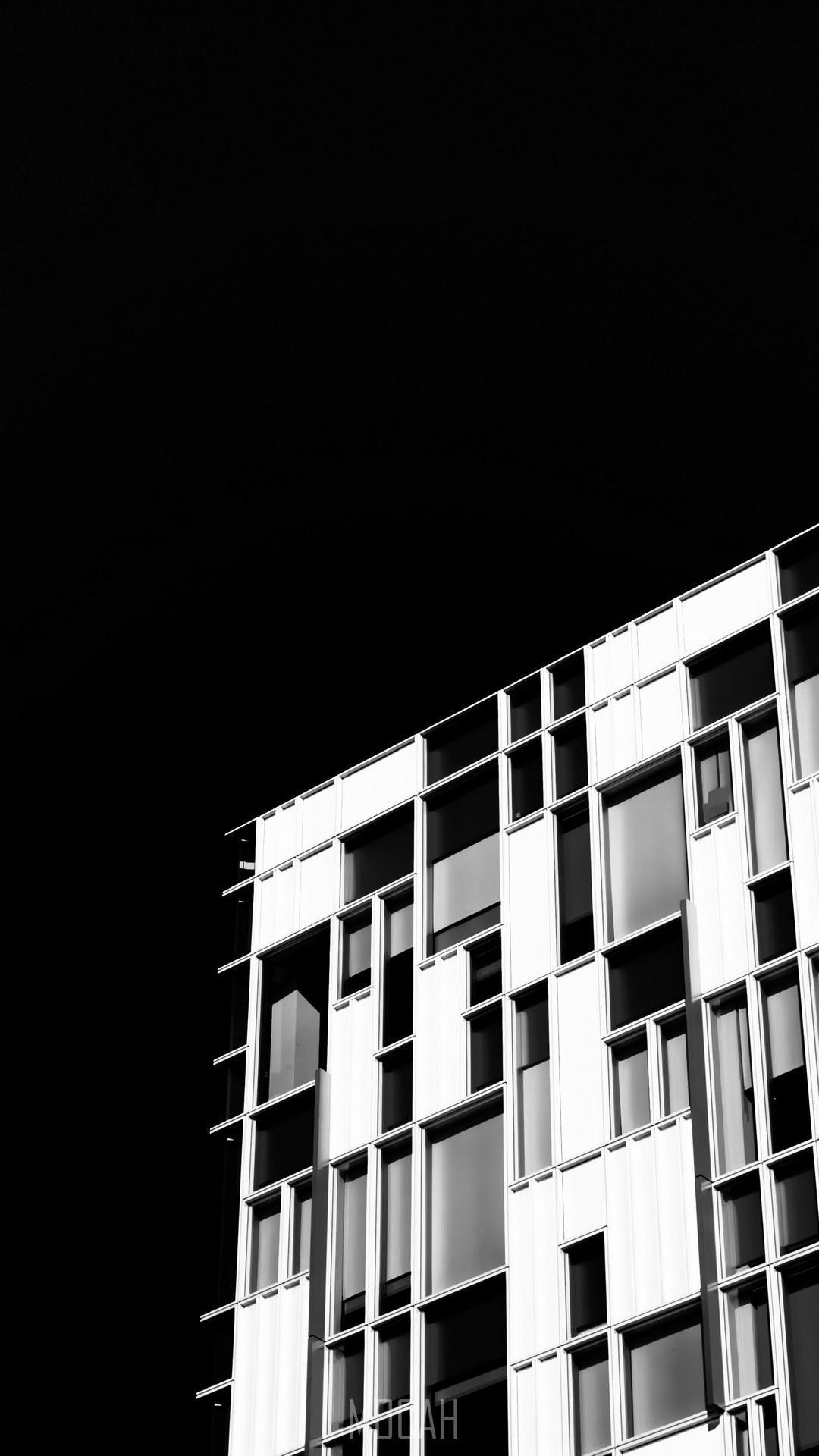 HD wallpaper, A Black And White Shot Of A Facade With Rectangular Windows In Various Sizes, Sony Xperia Xa1 Ultra Background, 1080X1920, Black And White Rectangles